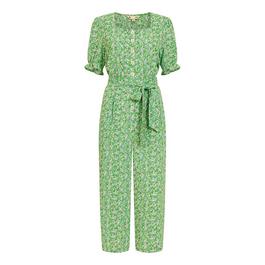 Yumi Yumi Blue Floral Puff Sleeve Jumpsuit