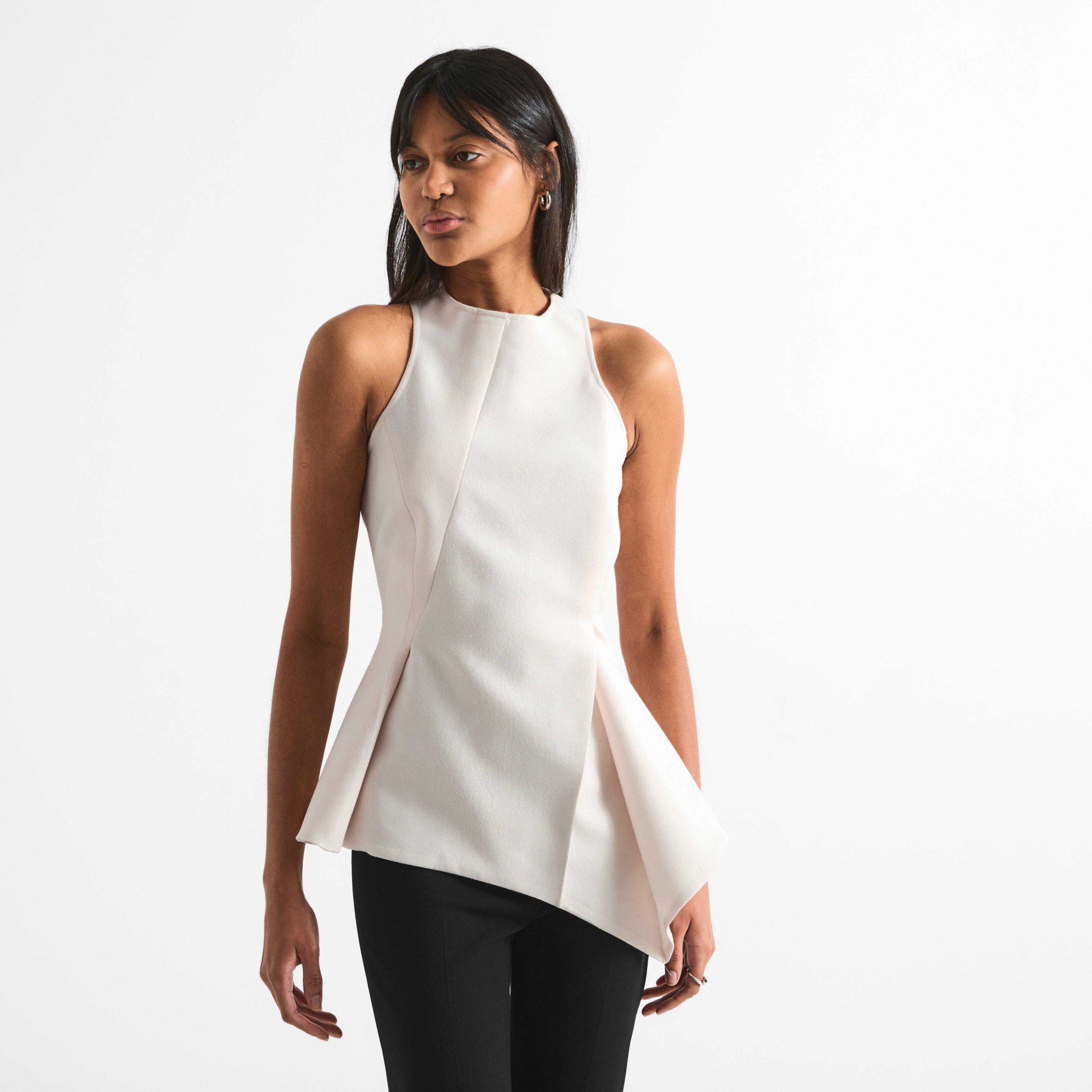 Cream - Magda Butrym - Women's Blouse 08 Cotton Slim-Fit Pleated Top - 3