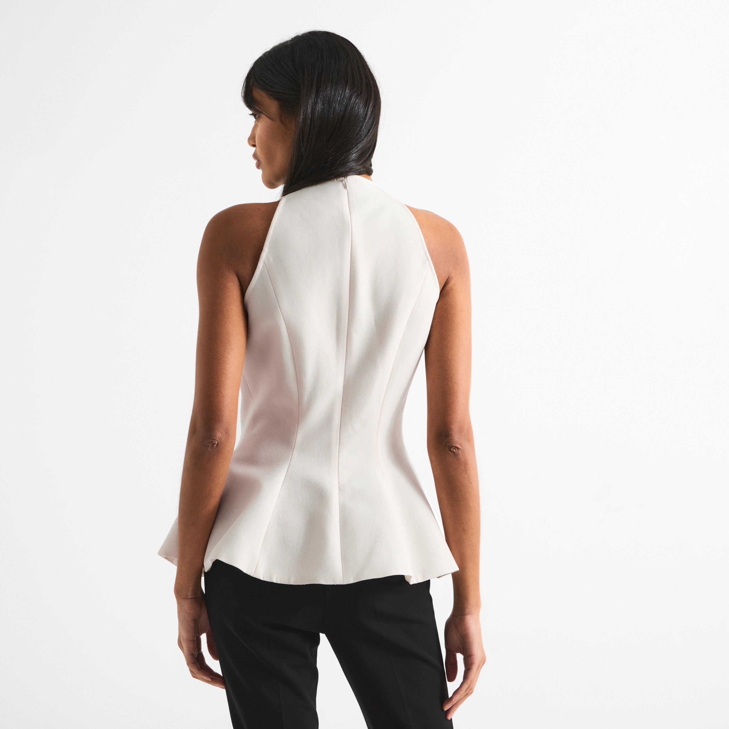 Cream - Magda Butrym - Women's Blouse 08 Cotton Slim-Fit Pleated Top - 4