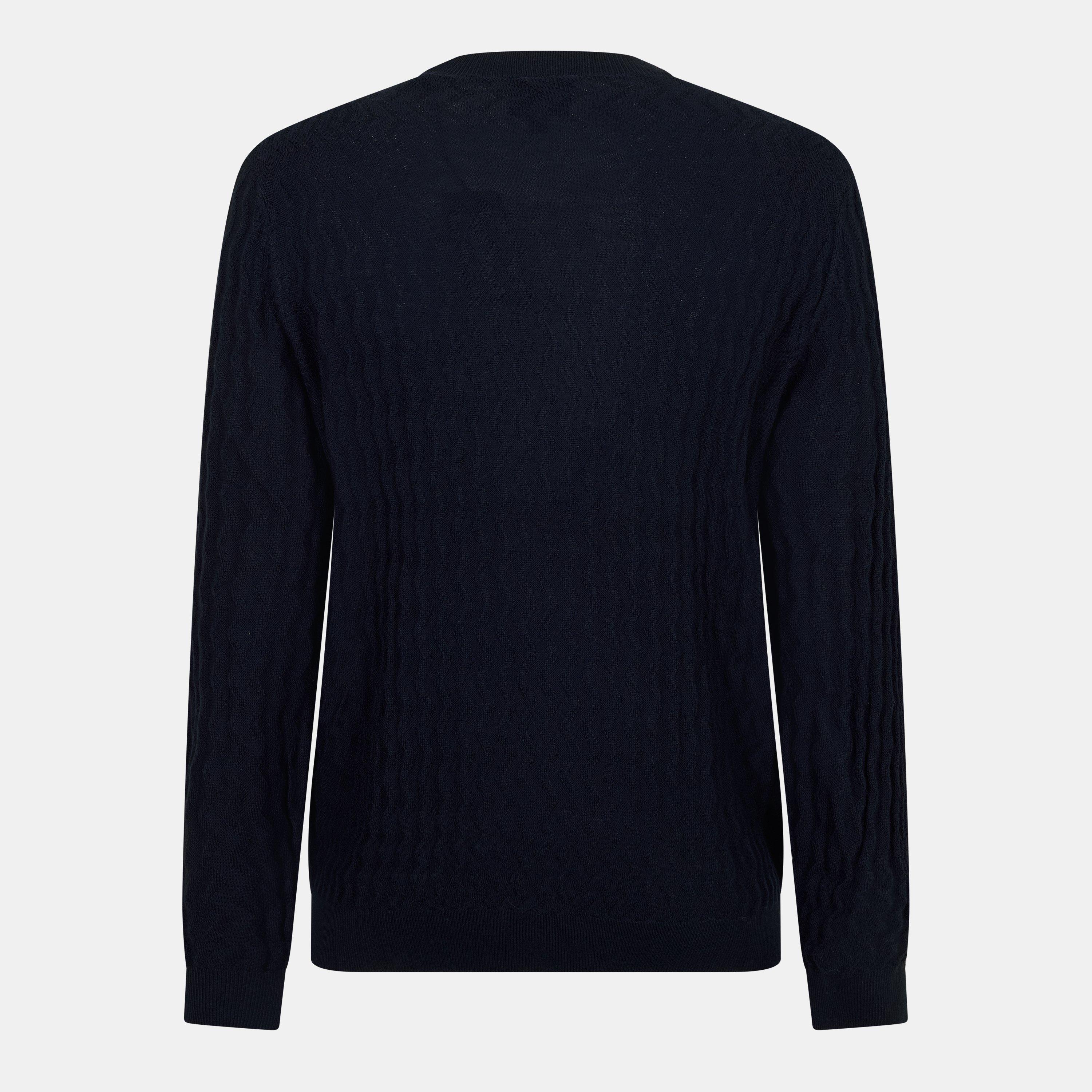 Navy - Armani Exchange - Men's Crew Neck Jumper - 2