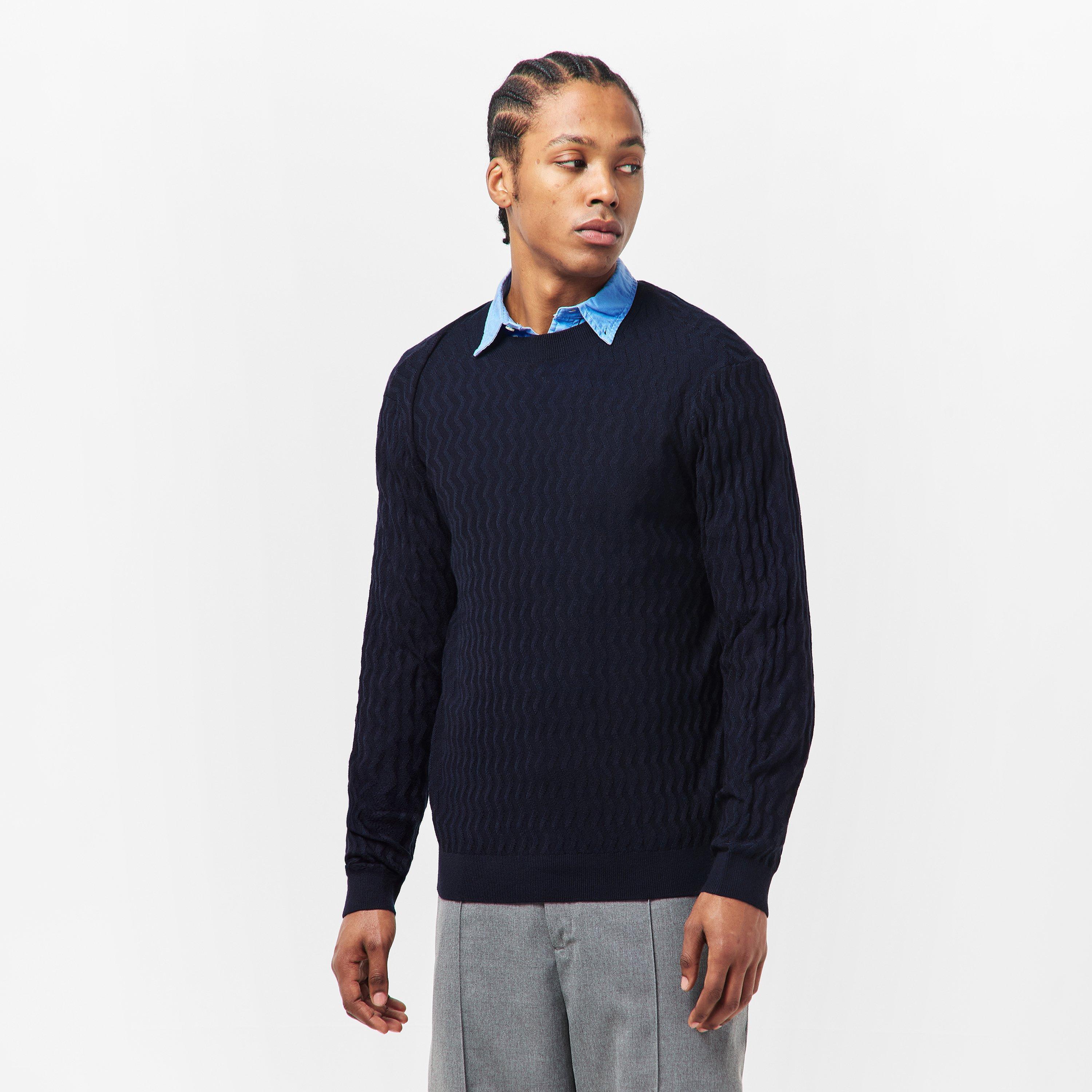 Navy - Armani Exchange - Men's Crew Neck Jumper - 3