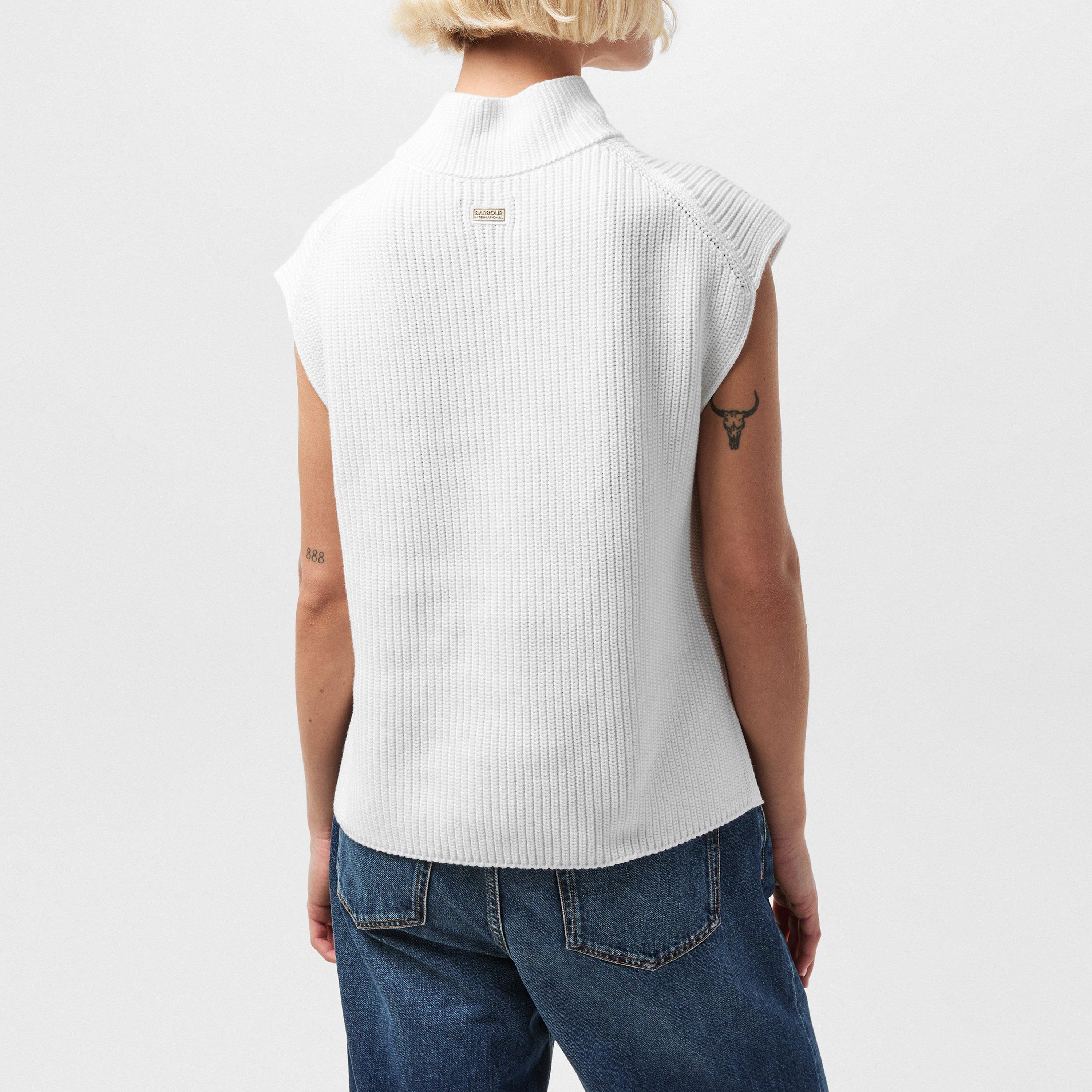 White - Barbour International - Women's Clara Crew Neck Jumper - 4