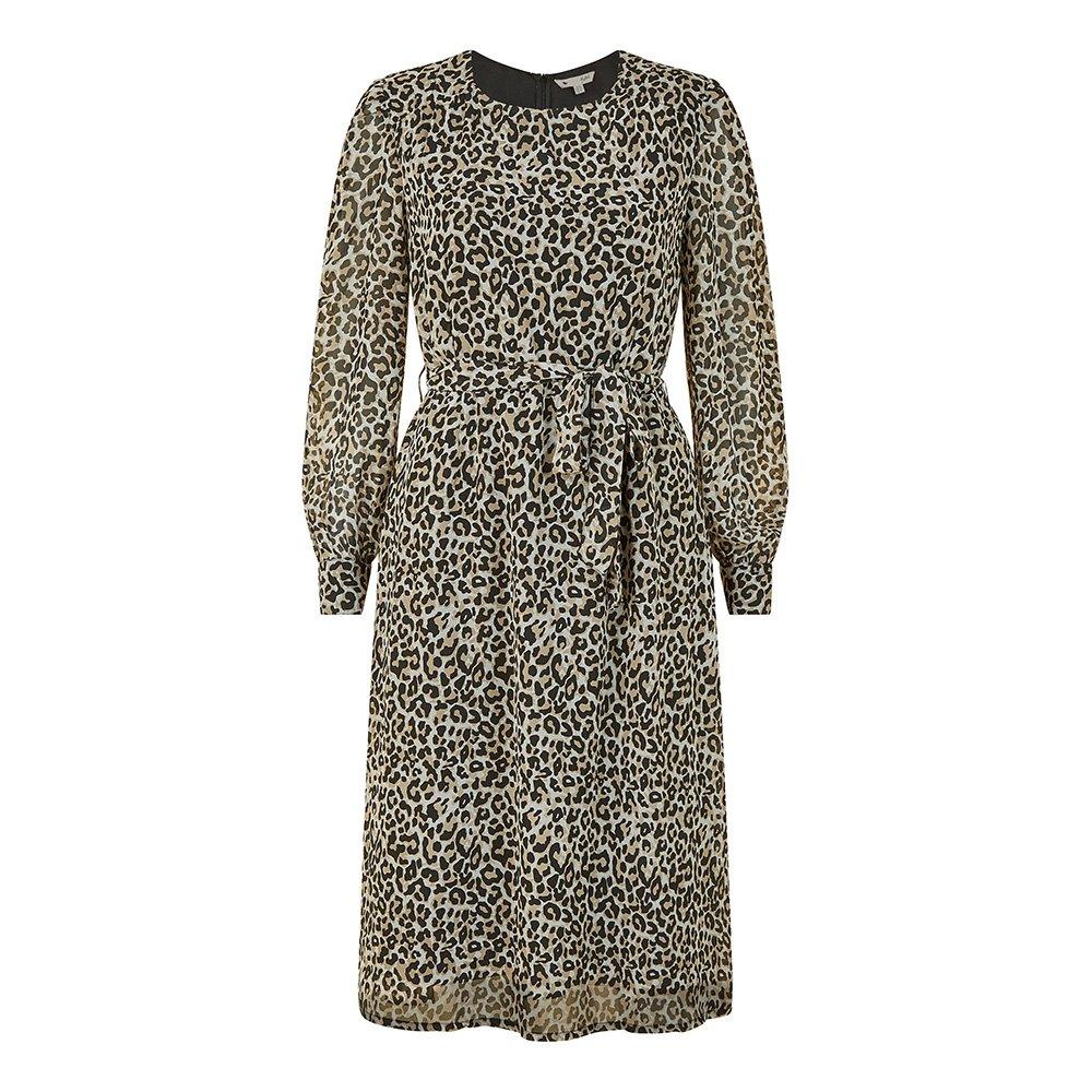 Leopard - Yumi - Women's Black Leopard Long-Sleeve Skater Dress - 1