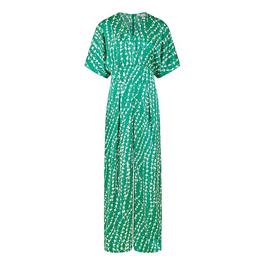 Yumi Yumi Green Abstract Print Kimono Jumpsuit