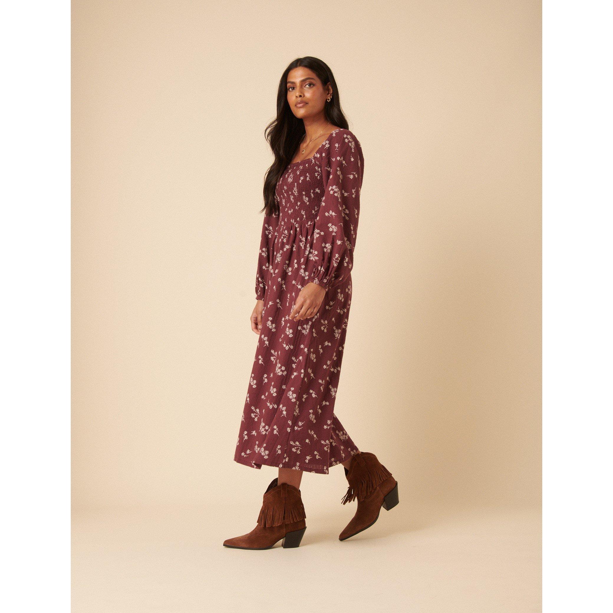 Burgundy - Nobodys Child - NC Longsleeve Imogen Midi Dress - 2