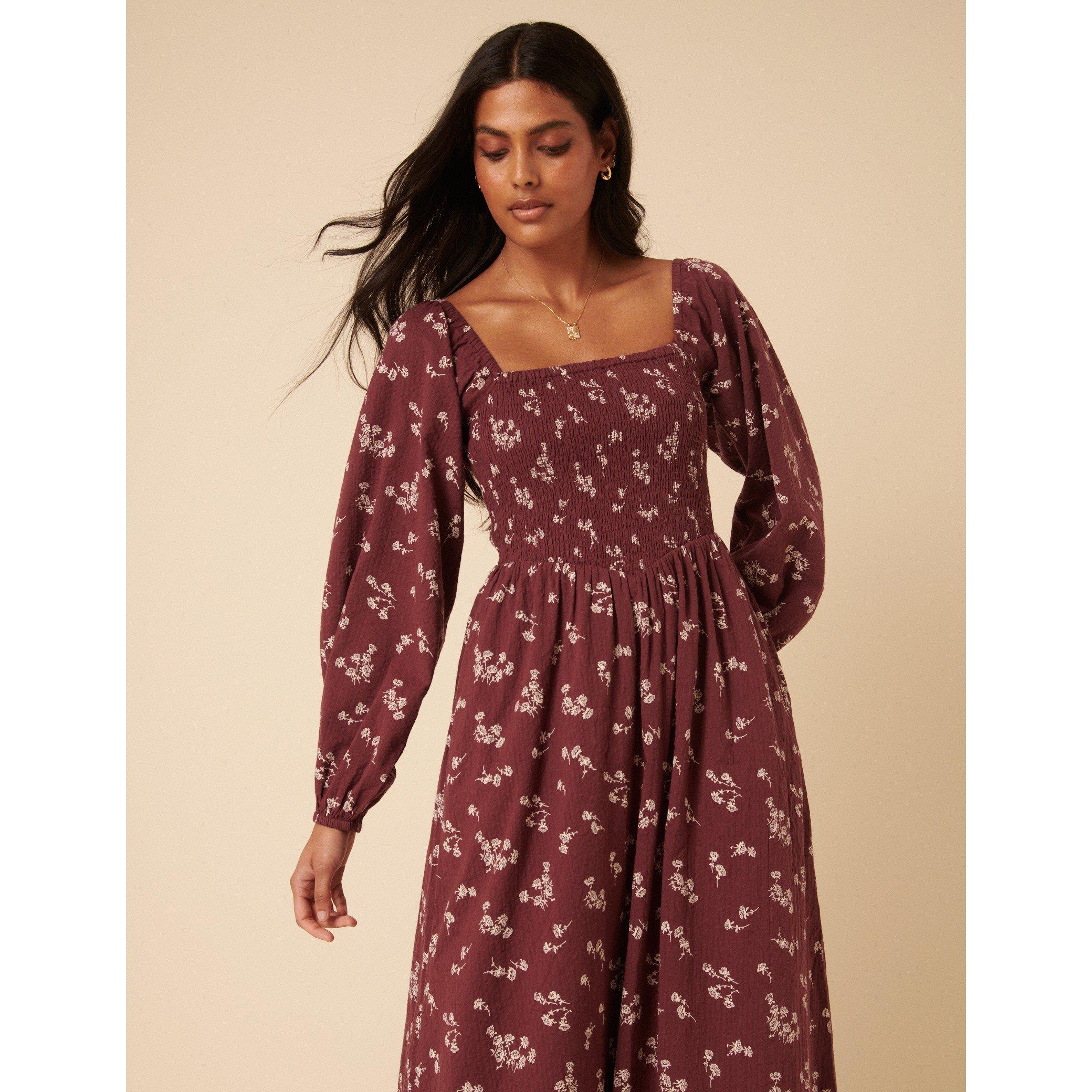 Burgundy - Nobodys Child - NC Longsleeve Imogen Midi Dress - 5