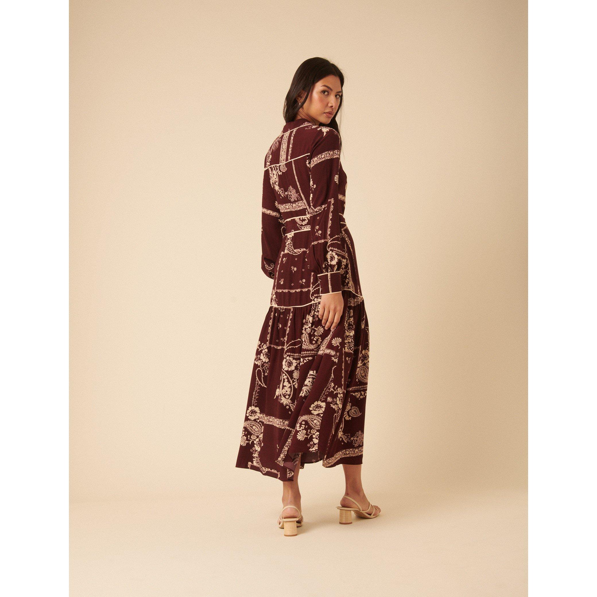 Burgundy - Nobodys Child - Brooklyn Shirt Midi Dress - 4