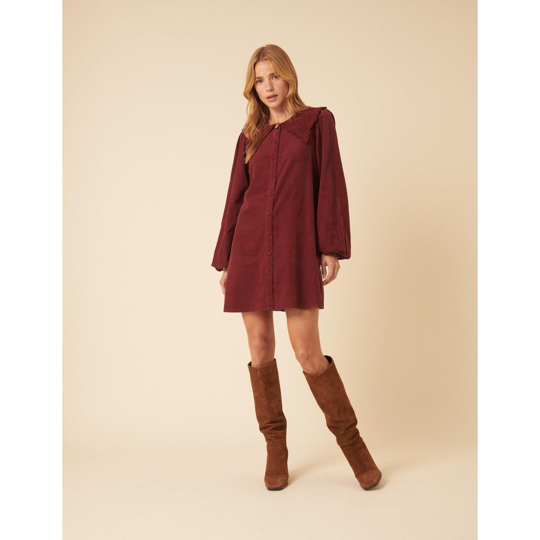 Nobodys Child Bridget Mini Dress - Burgundy - Size 14 (L)