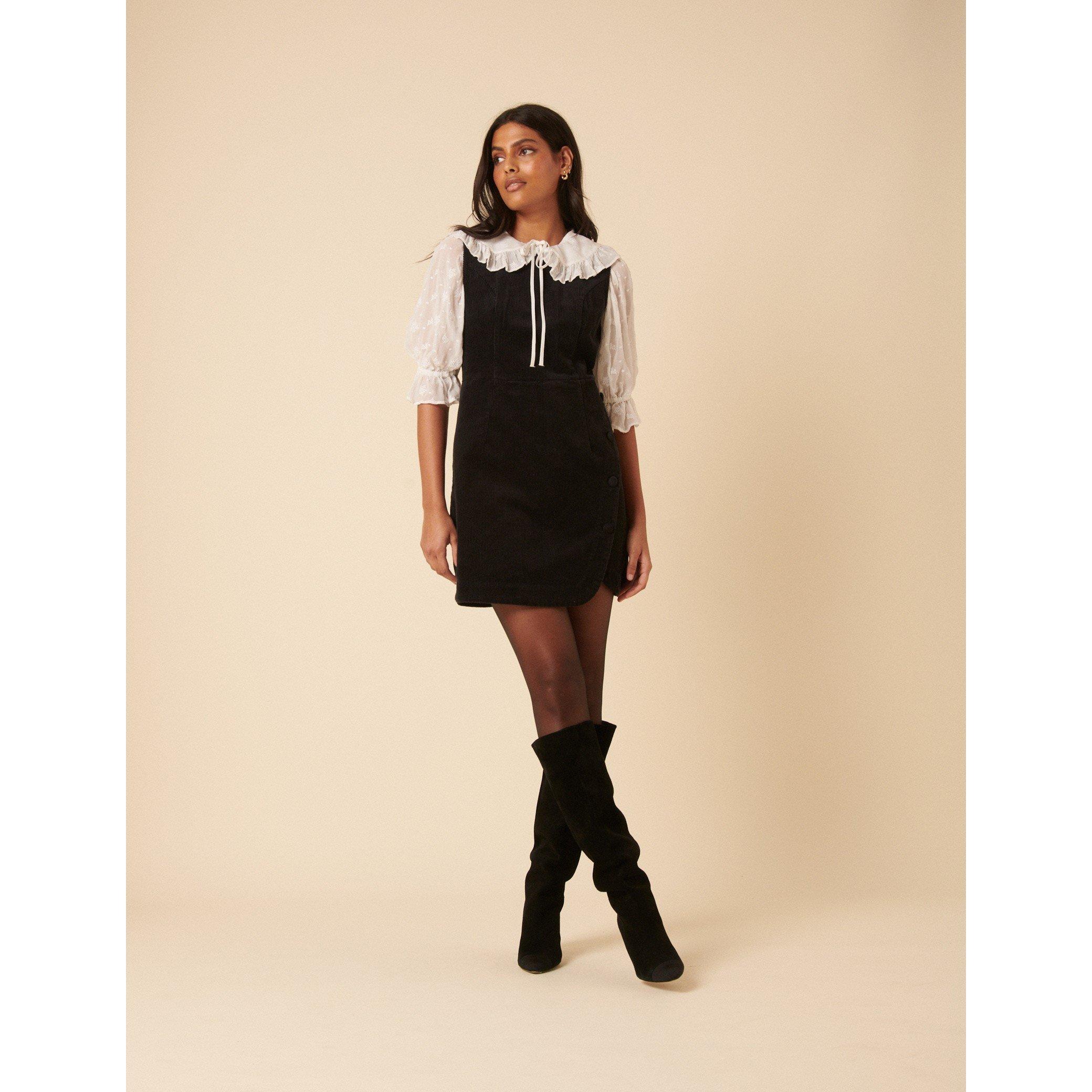 Nobodys Child Birch Pinafore Mini Dress - Black - Size 8 (XS)