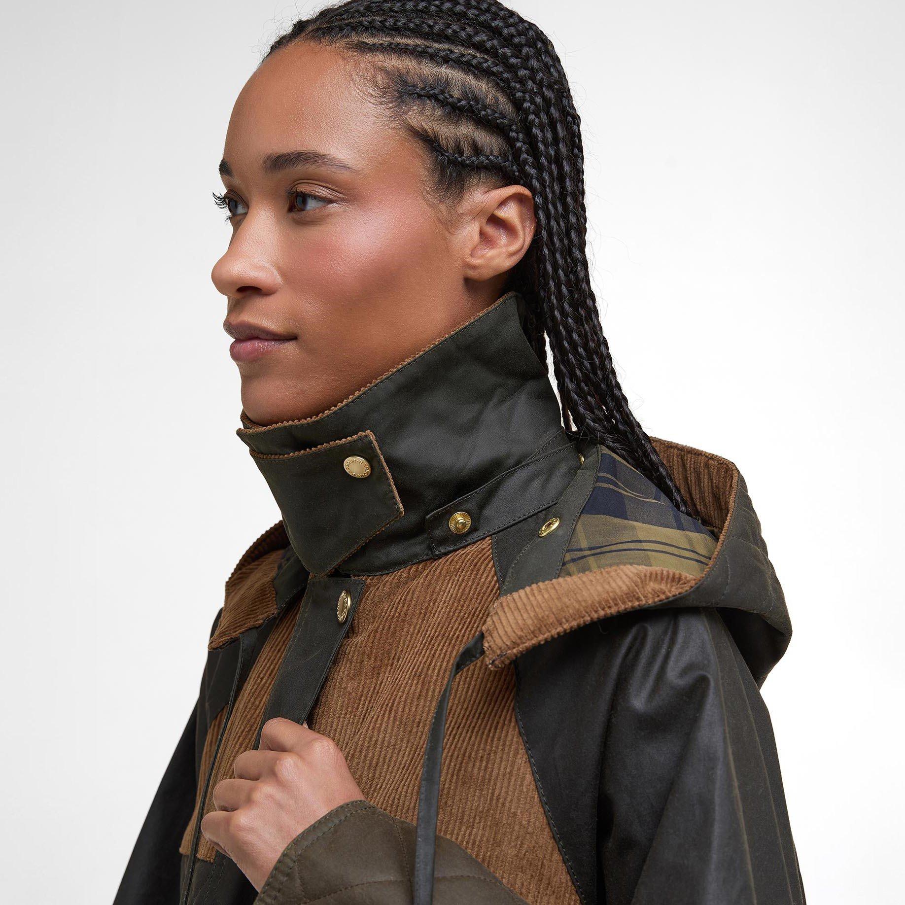 Arch Olive - Barbour - Women's Imelda Waxed Cotton Long Sleeve Wax Jacket - 4