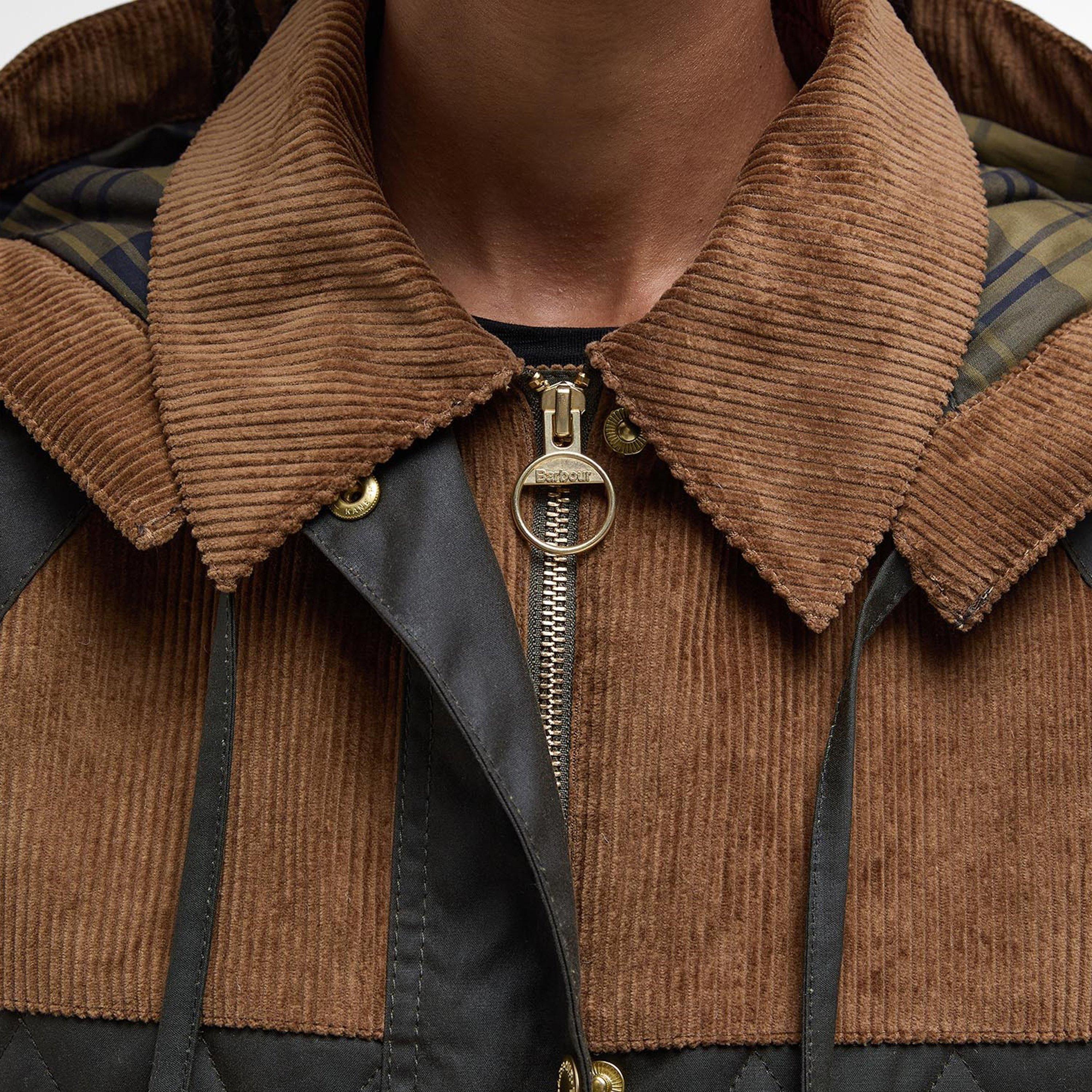 Arch Olive - Barbour - Women's Imelda Waxed Cotton Long Sleeve Wax Jacket - 5