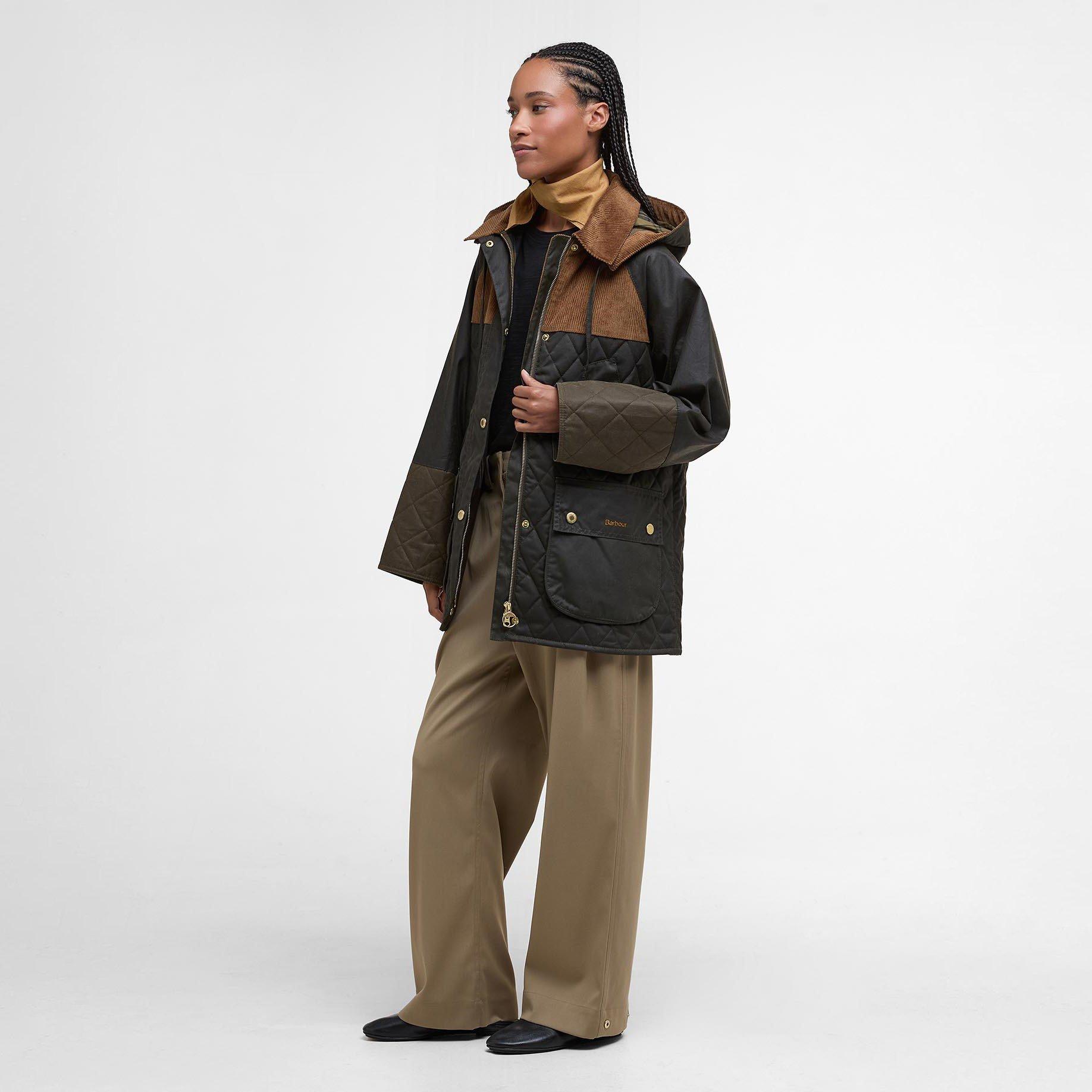 Arch Olive - Barbour - Women's Imelda Waxed Cotton Long Sleeve Wax Jacket - 6