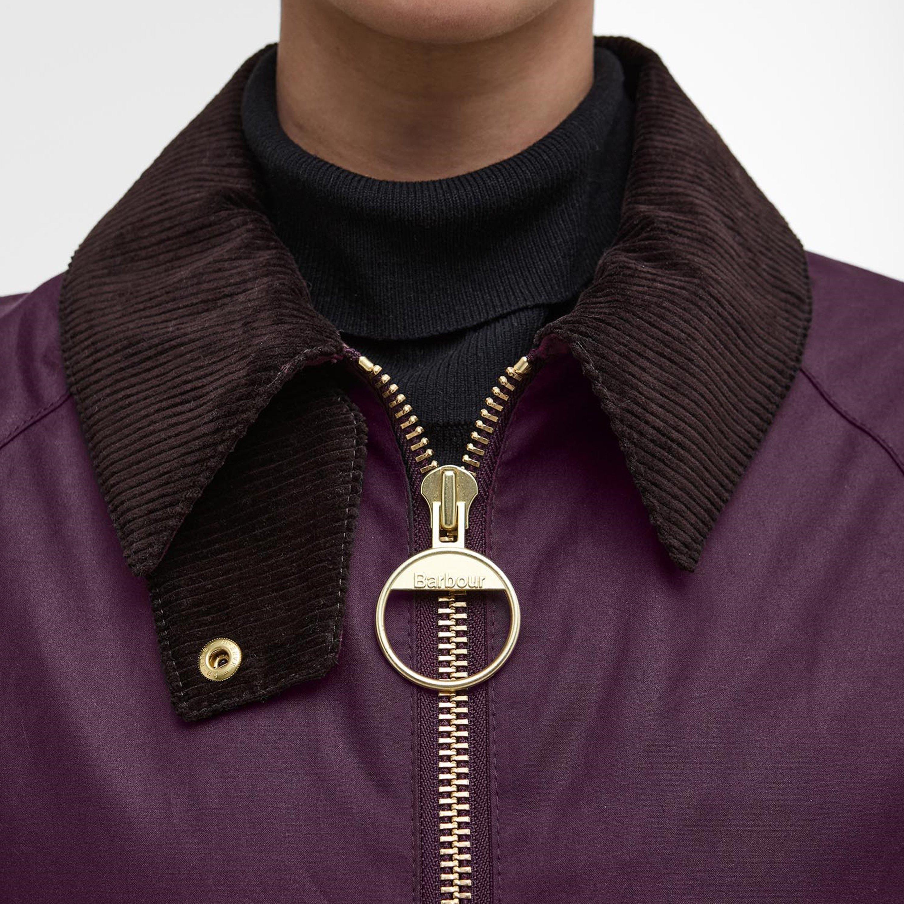 Merlot/Tartan - Barbour - Women's Arlene Cotton Long Sleeve Full Zip Wax Jacket - 4