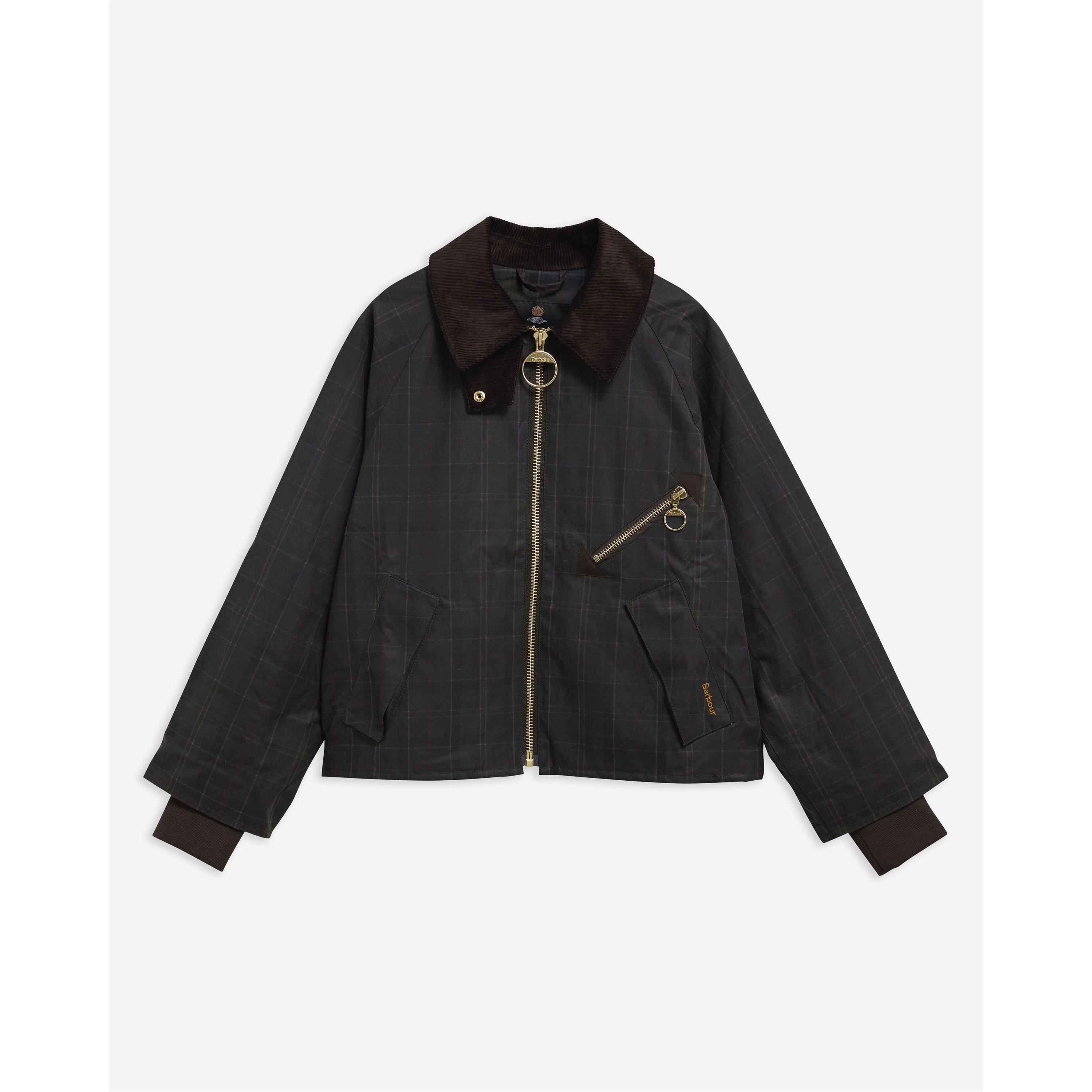 Barbour Women's Arlene Cotton Long Sleeve Full Zip Wax Jacket - Shadow Classic - 14 (L)