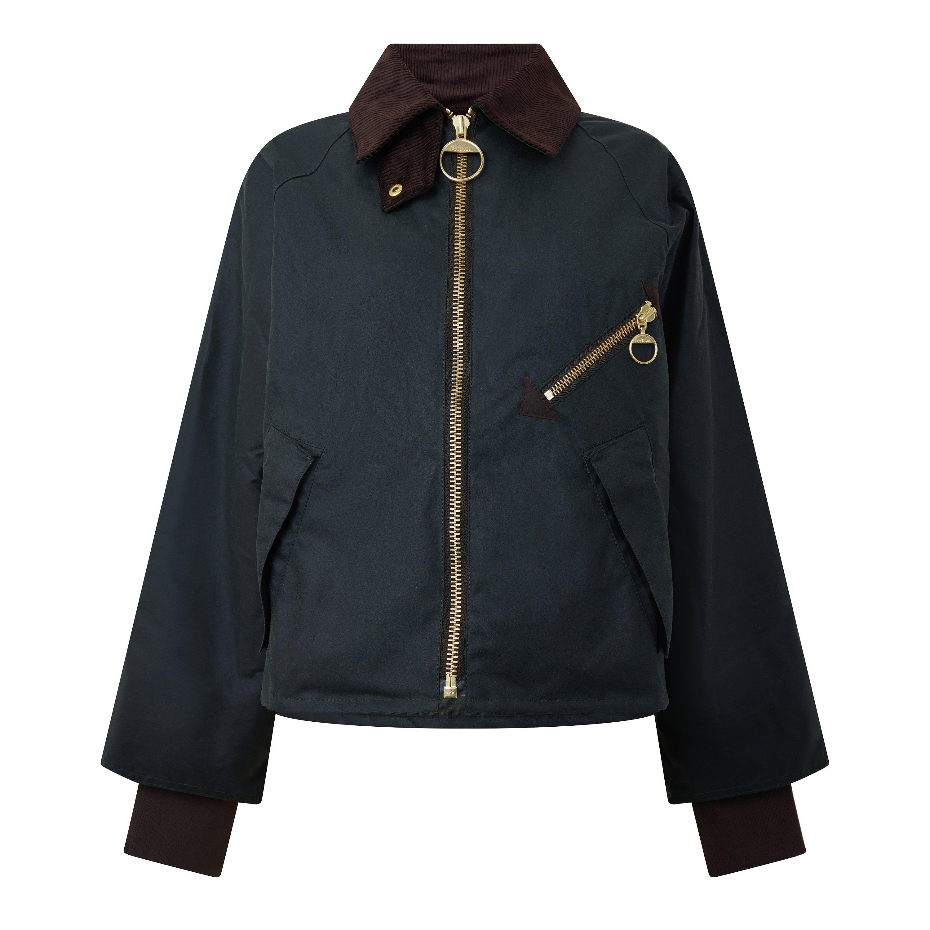 Barbour Women's Arlene Cotton Long Sleeve Full Zip Wax Jacket - Sage/Evergreen - 8 (XS)