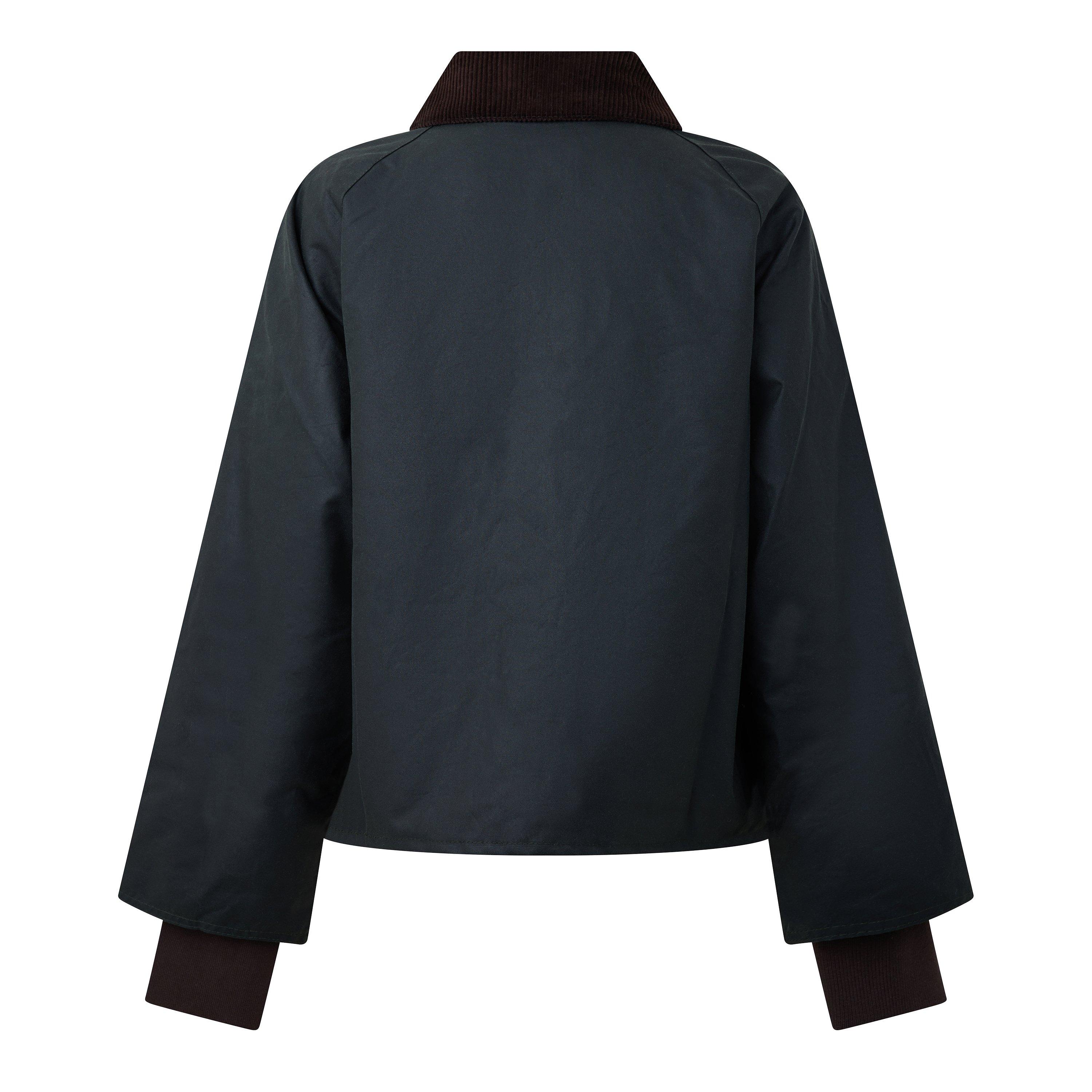 Sage/Evergreen - Barbour - Womens Arlene Cotton Long Sleeve Full Zip Wax Jacket - 2