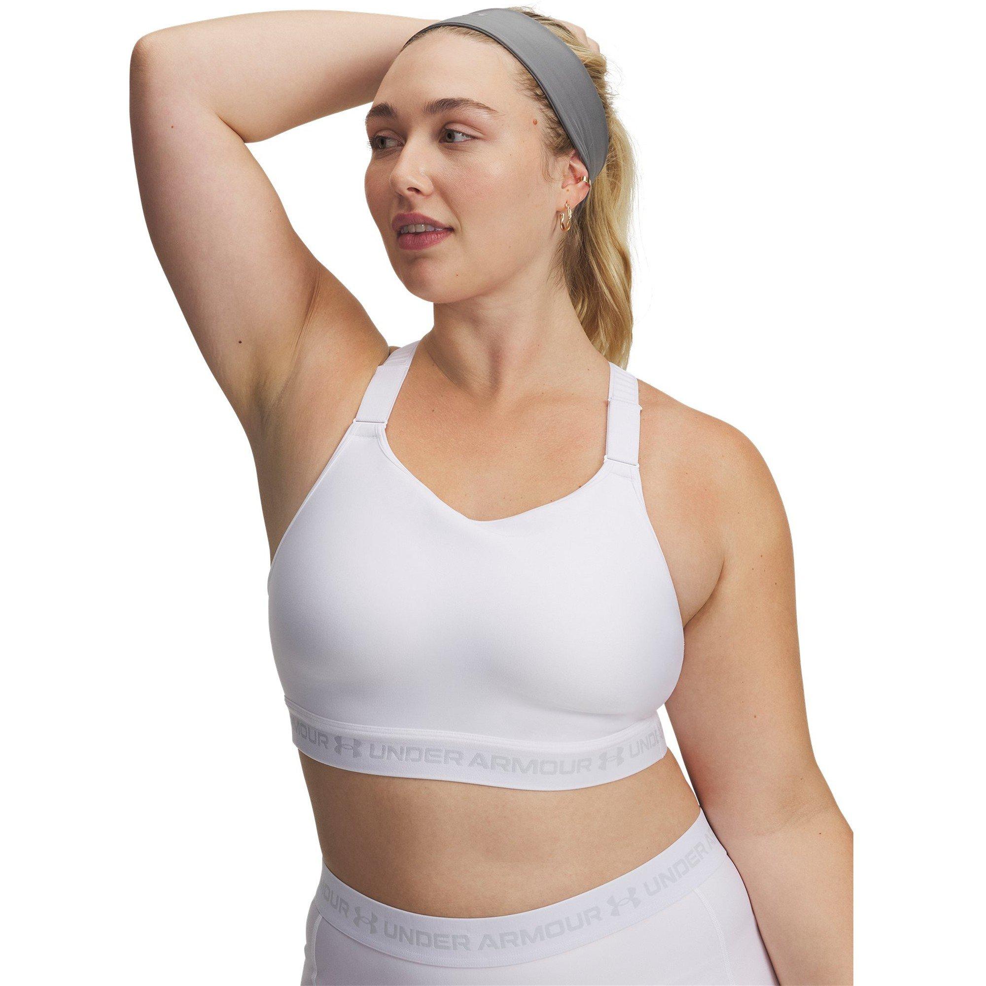 Wit/Halo Grijs - Under Armour - Womens HeatGear® Crossback High Impact Sports Bra - 11