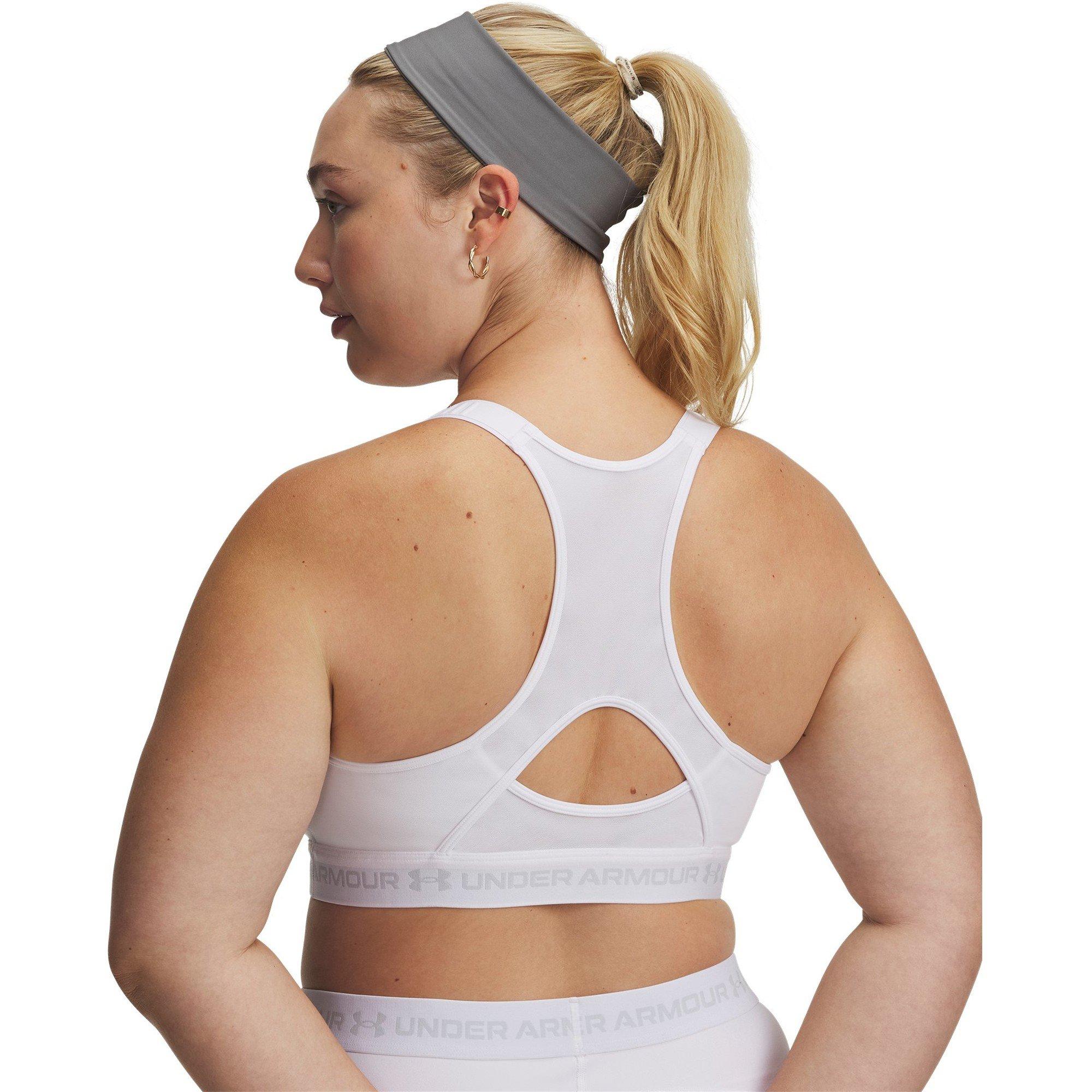 Wit/Halo Grijs - Under Armour - Womens HeatGear® Crossback High Impact Sports Bra - 12