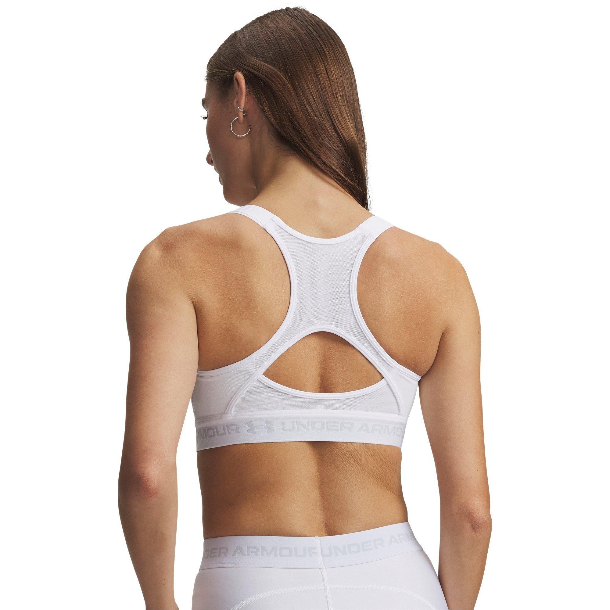Wit/Halo Grijs - Under Armour - Womens HeatGear® Crossback High Impact Sports Bra - 4