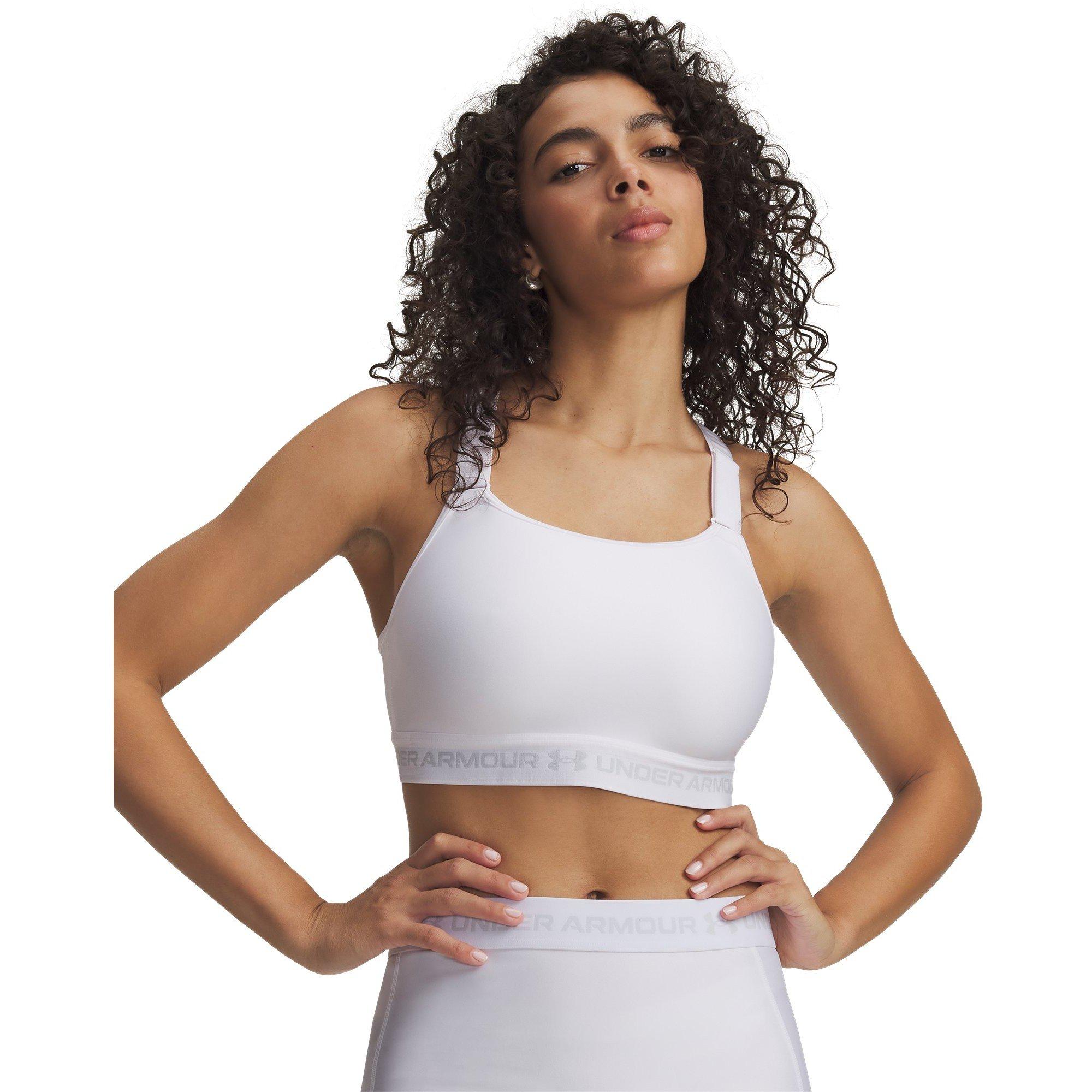 Wit/Halo Grijs - Under Armour - Womens HeatGear® Crossback High Impact Sports Bra - 5