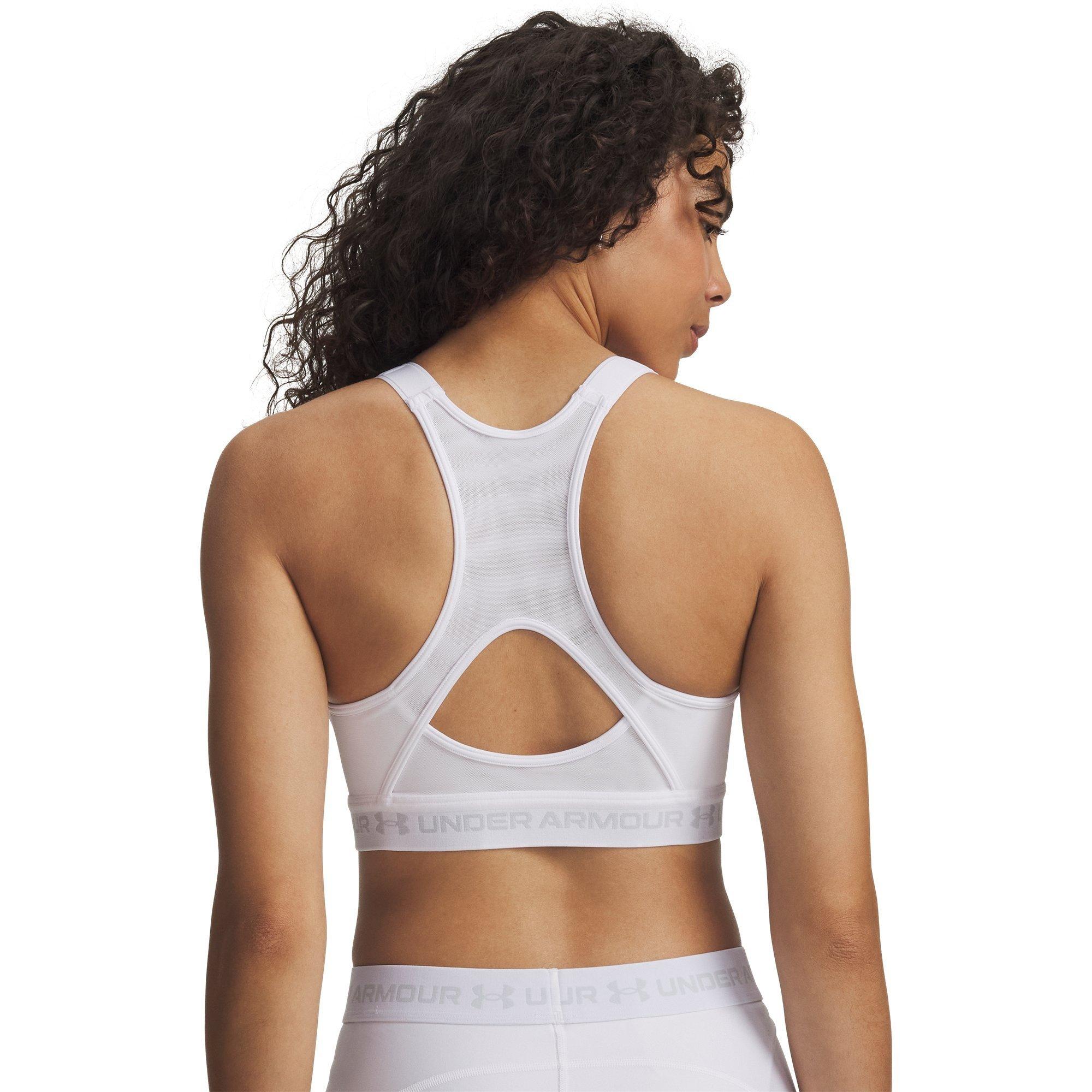 Wit/Halo Grijs - Under Armour - Womens HeatGear® Crossback High Impact Sports Bra - 6