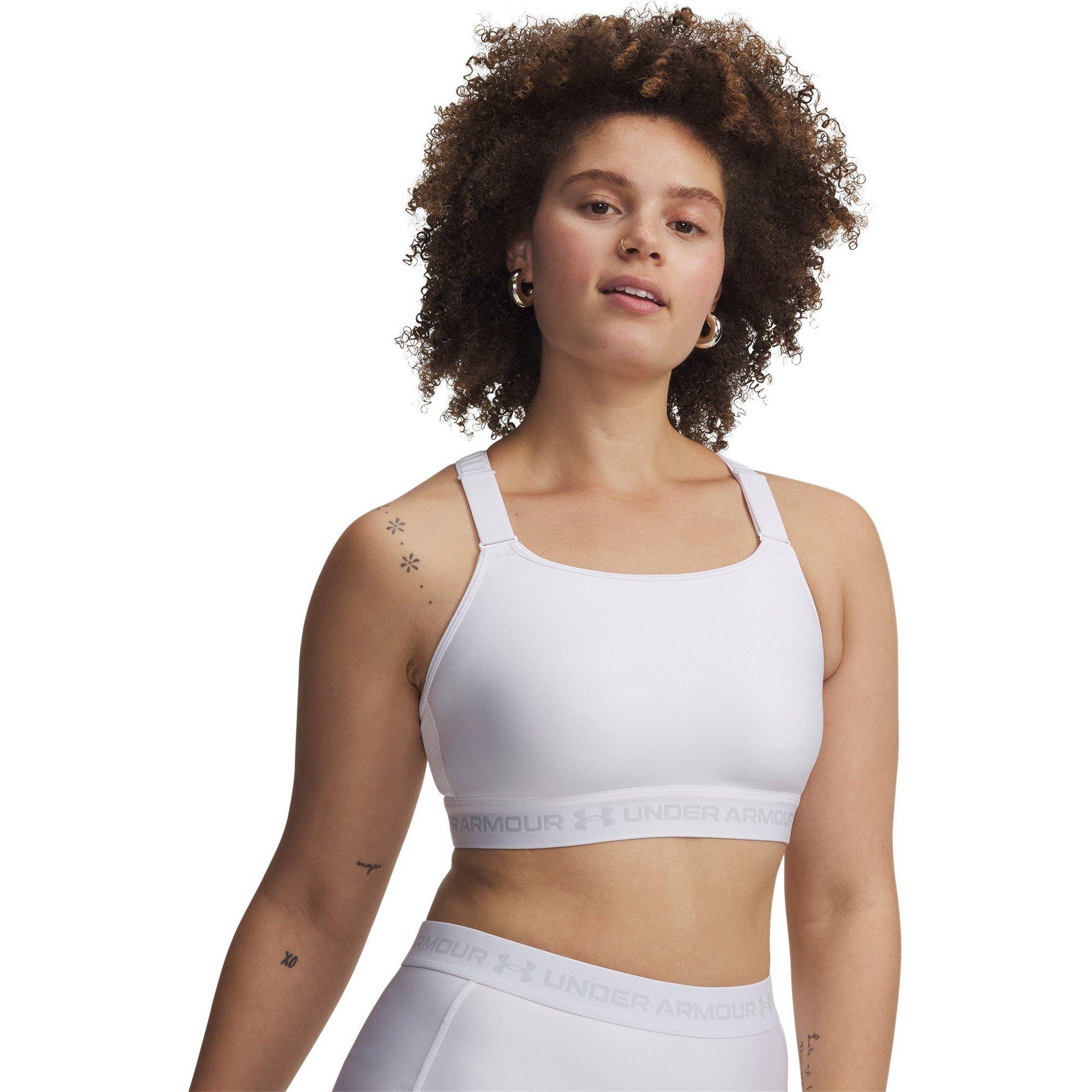 Wit/Halo Grijs - Under Armour - Womens HeatGear® Crossback High Impact Sports Bra - 7