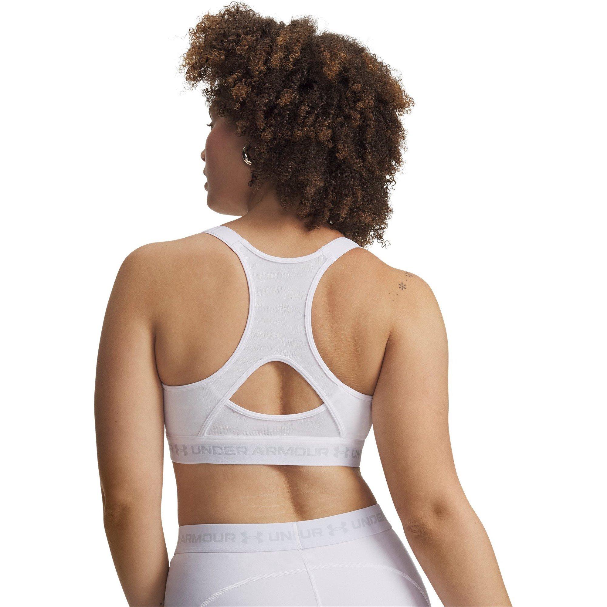 Wit/Halo Grijs - Under Armour - Womens HeatGear® Crossback High Impact Sports Bra - 8