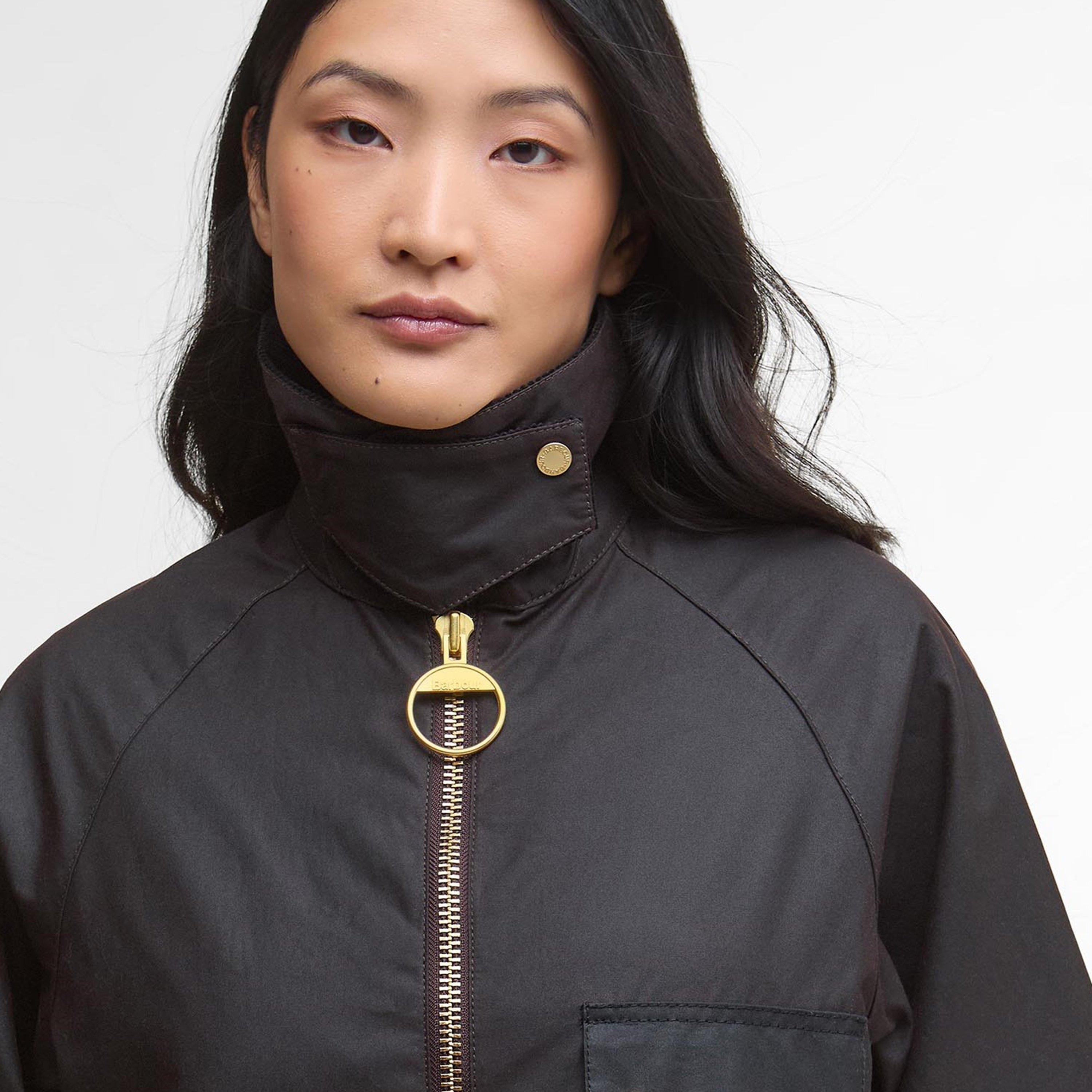 Rustic/M Tartan - Barbour - Women's Luella Hooded Long Sleeve Zip Wax Jacket - 4