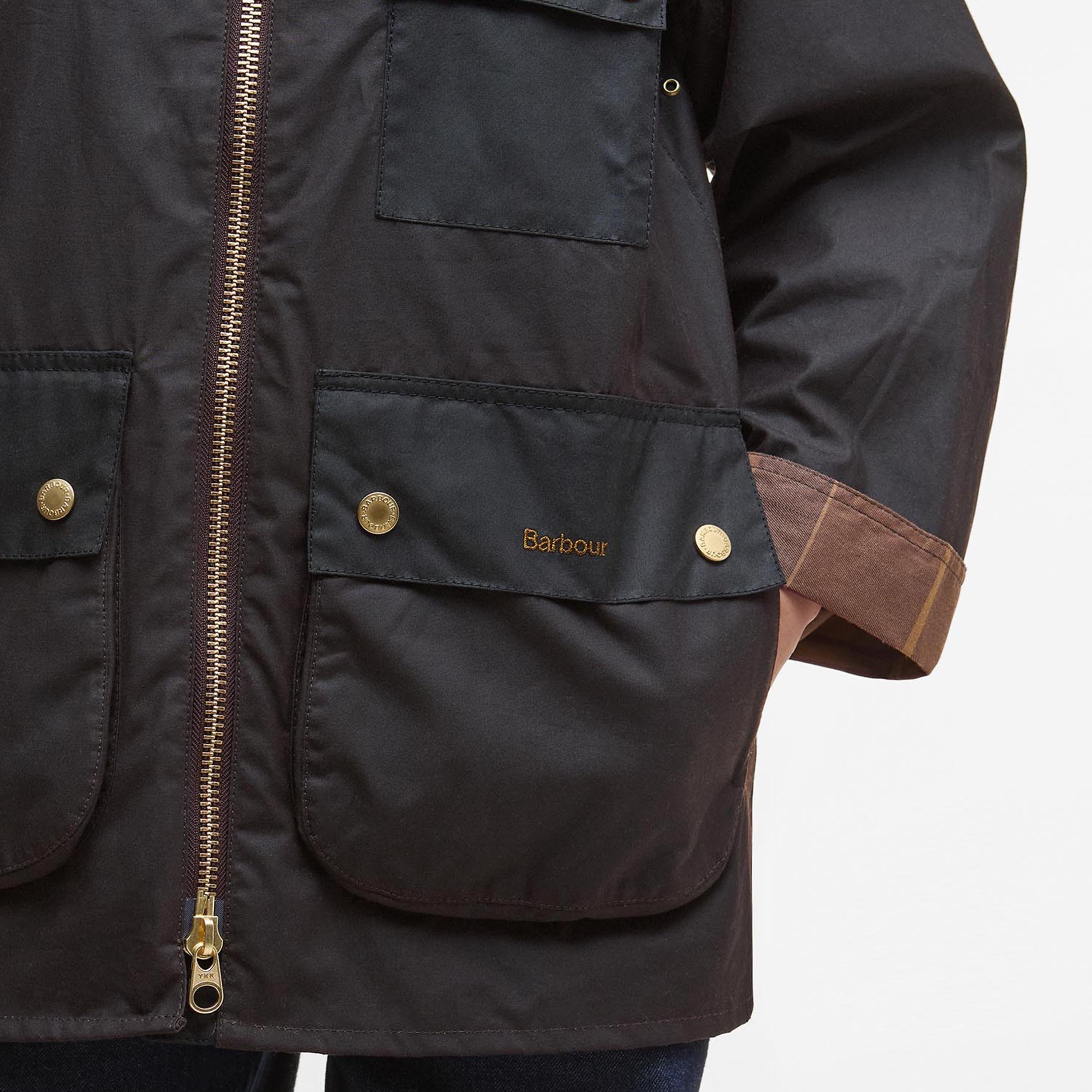 Rustic/M Tartan - Barbour - Women's Luella Hooded Long Sleeve Zip Wax Jacket - 5