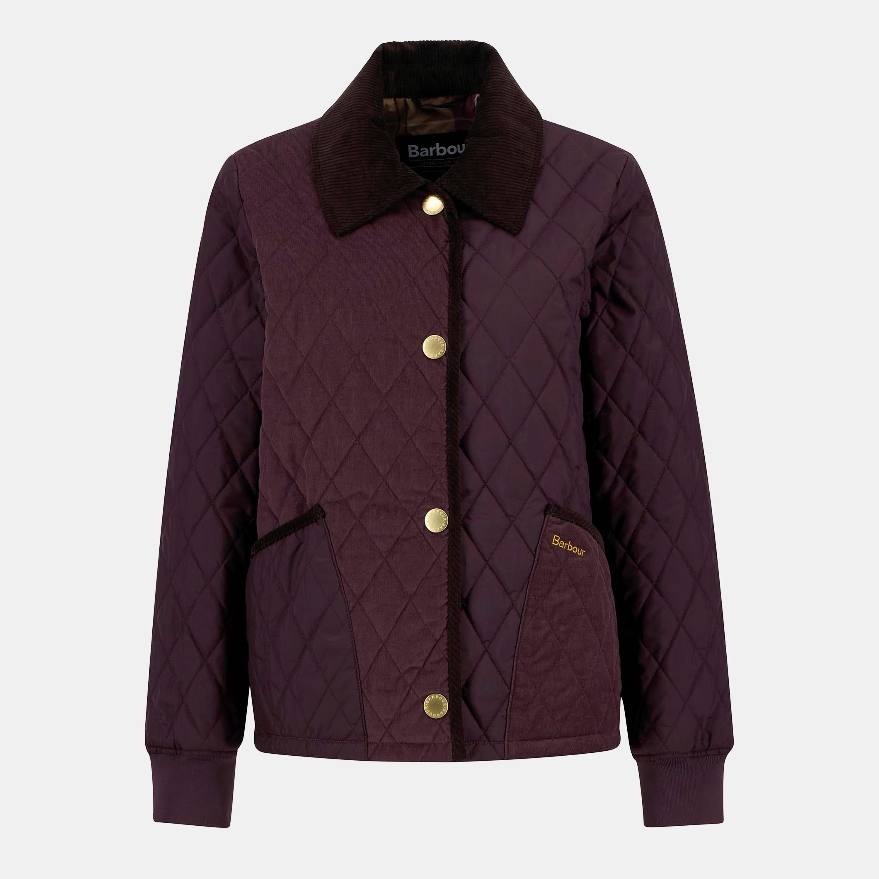 B Cherry/Brown - Barbour - Women's Marla Long Sleeve Quilted Jacket - 1