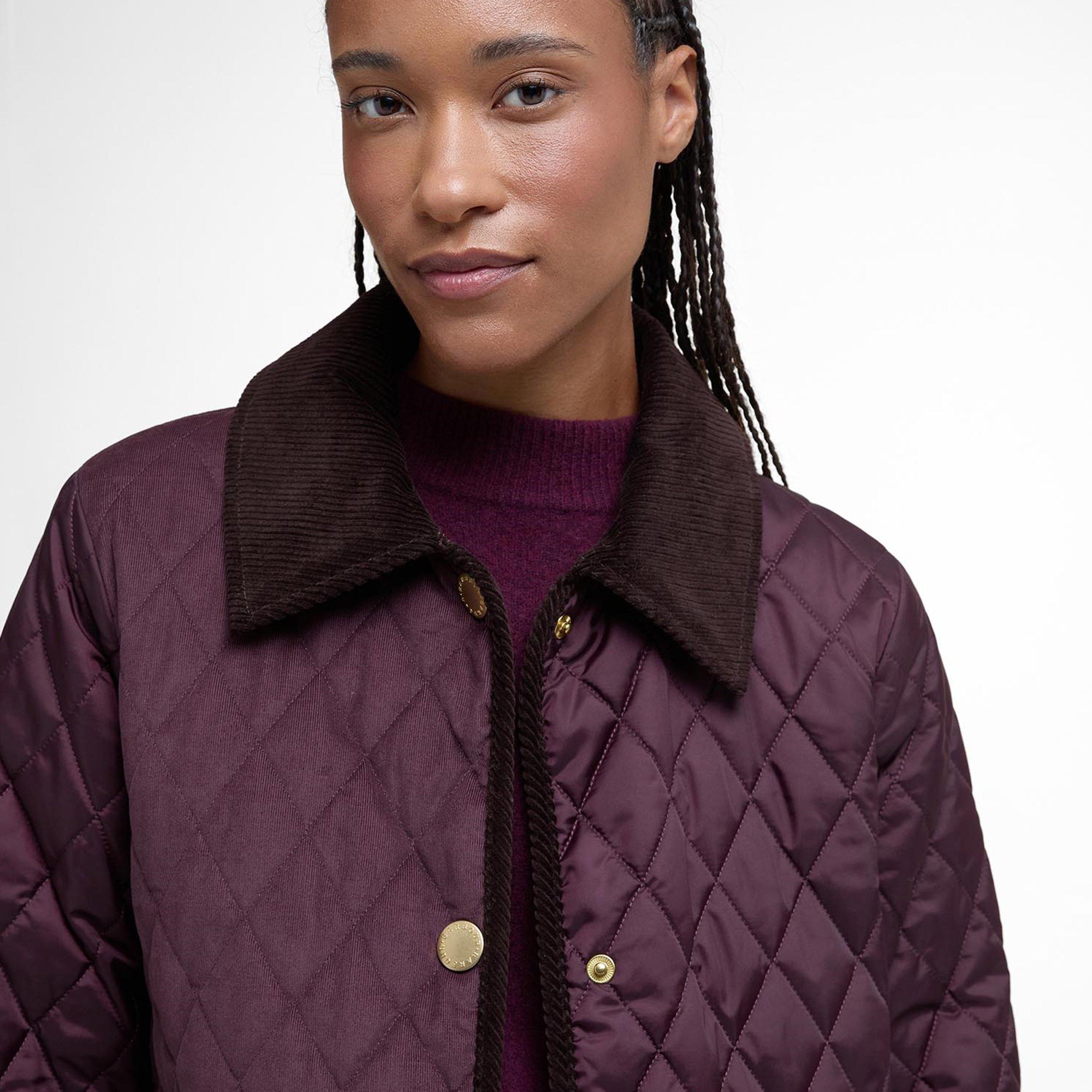 B Cherry/Brown - Barbour - Women's Marla Long Sleeve Quilted Jacket - 4