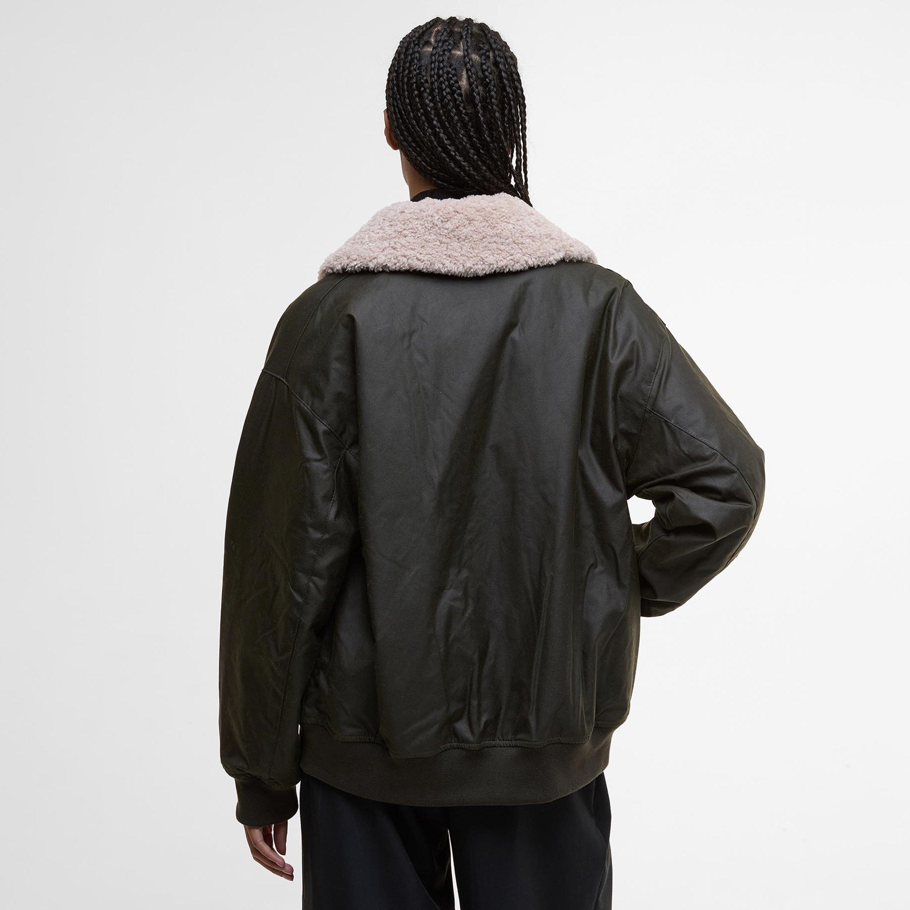 Archive Olive - Barbour - Women's Maxine Waxed Bomber Long Sleeve Wax Jacket - 3