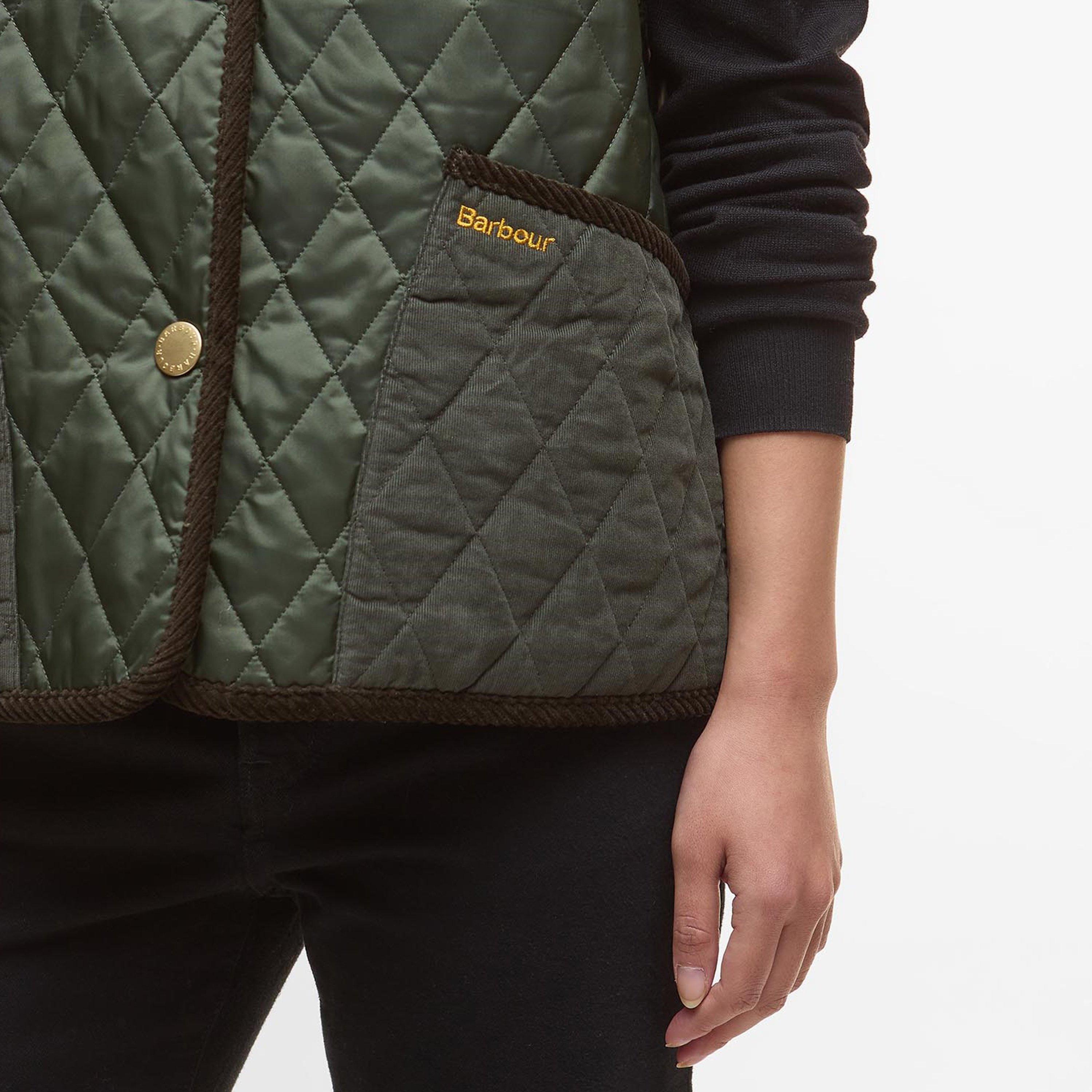 Olive/An Tartan - Barbour - Women's Enid Diamond Quilted Sleeveless Gilet - 5