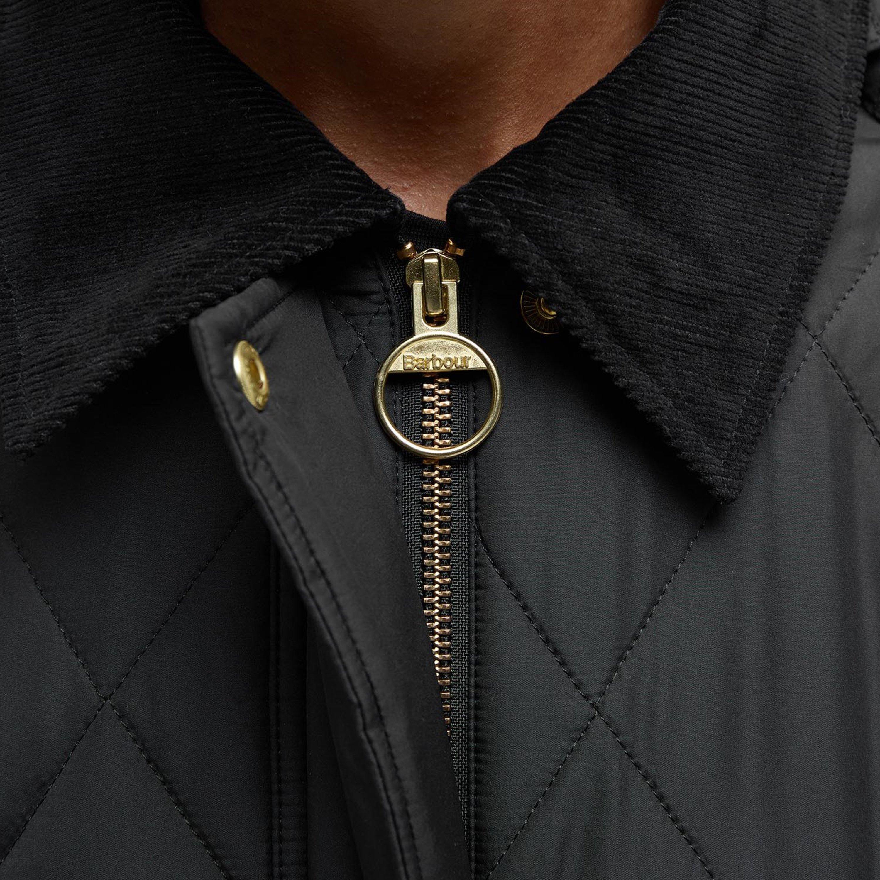 Black/C Tartan - Barbour - Women's Meredith Hooded Long Sleeve Quilted Jacket - 4