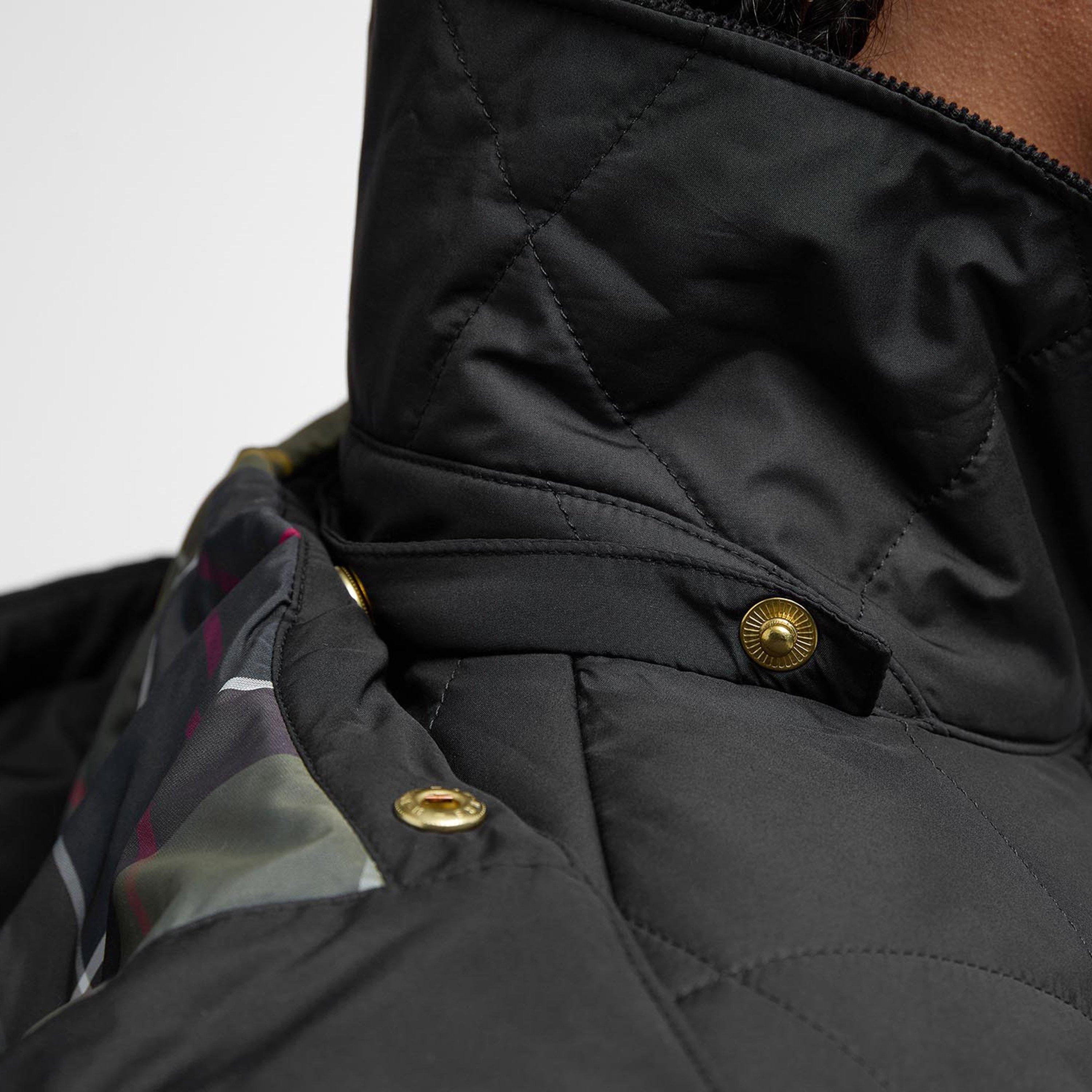 Black/C Tartan - Barbour - Women's Meredith Hooded Long Sleeve Quilted Jacket - 5
