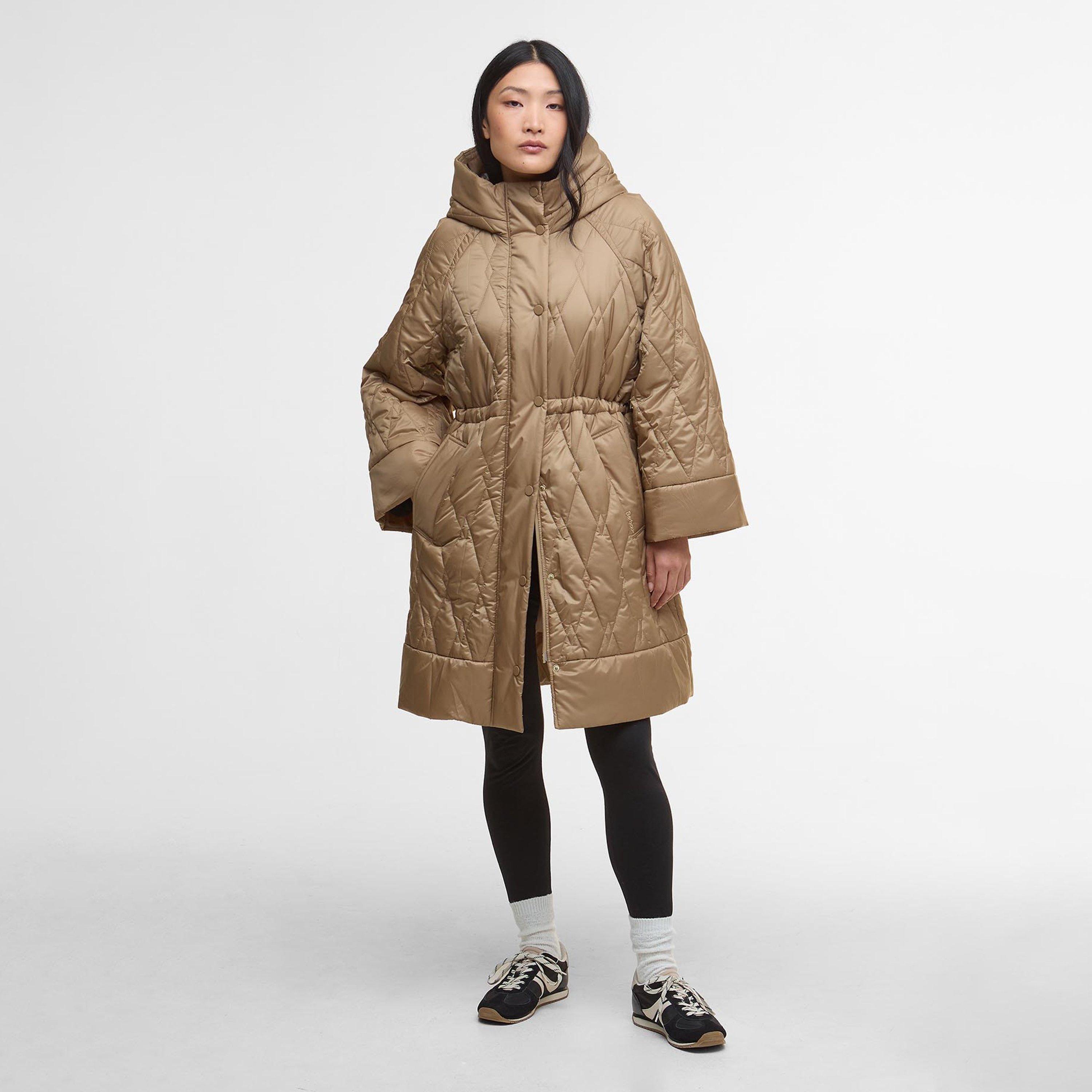 Brown/Tartan - Barbour - Women's Celine Diamond Quilted Hooded Long Sleeve Quilted Jacket - 2