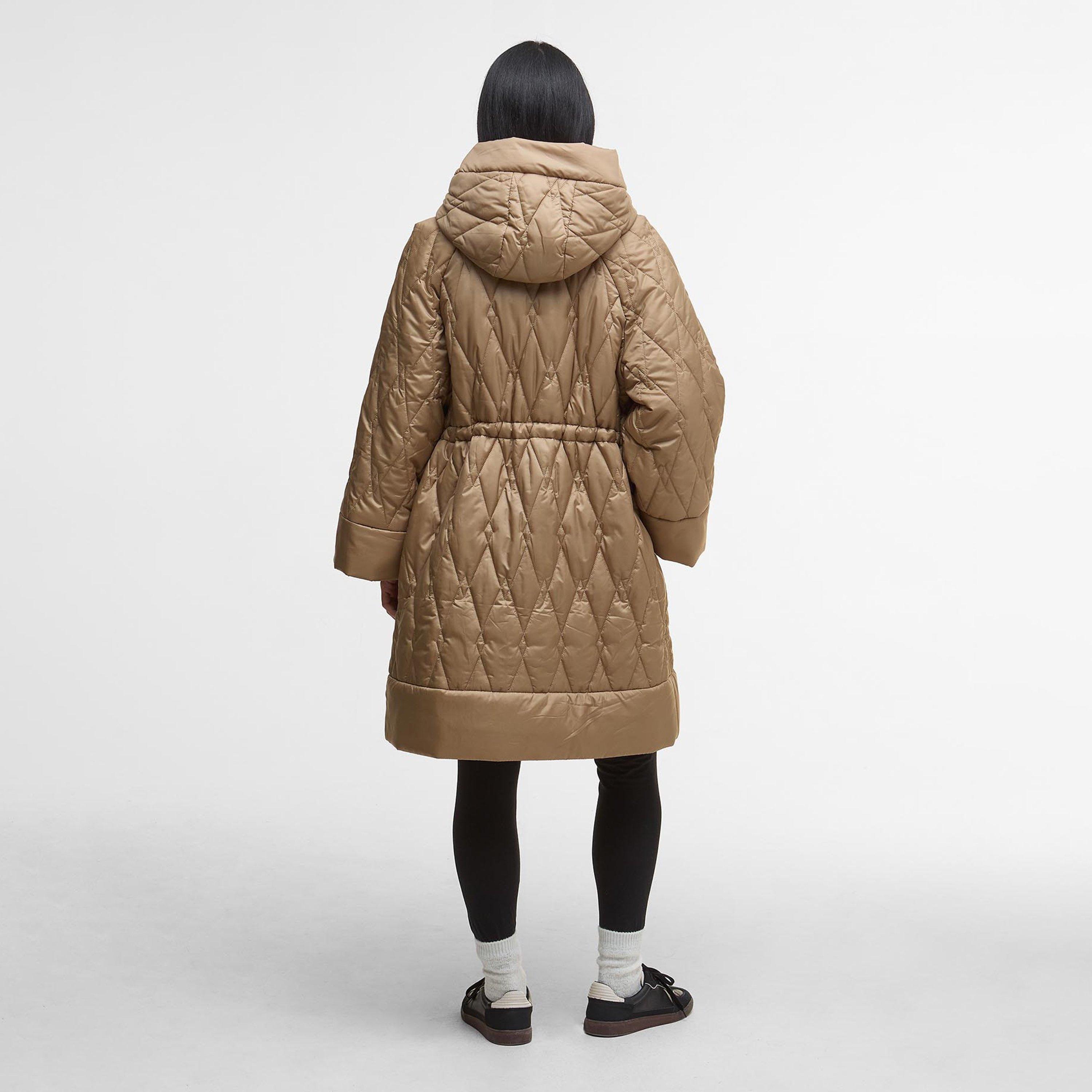 Brown/Tartan - Barbour - Women's Celine Diamond Quilted Hooded Long Sleeve Quilted Jacket - 3