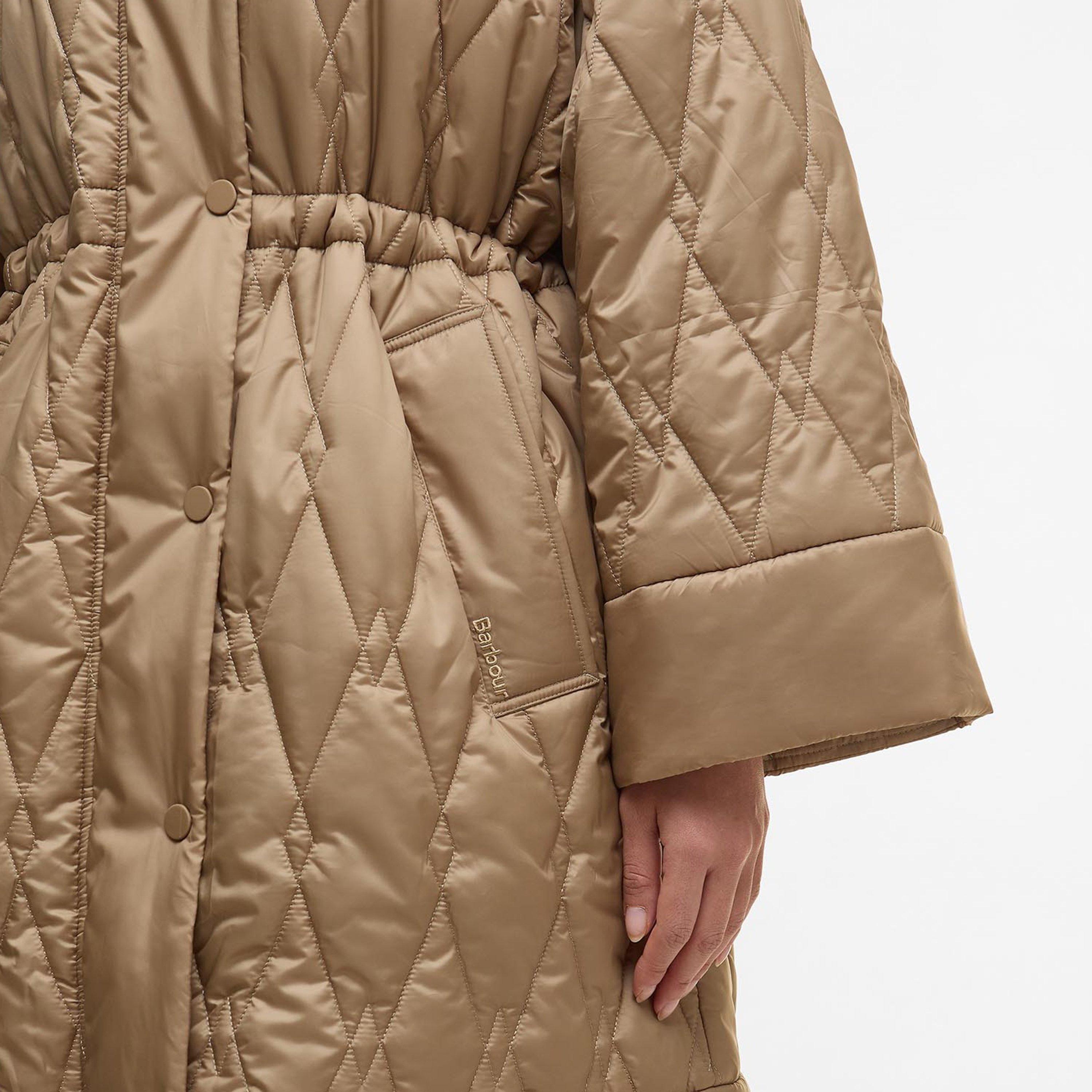 Brown/Tartan - Barbour - Women's Celine Diamond Quilted Hooded Long Sleeve Quilted Jacket - 5