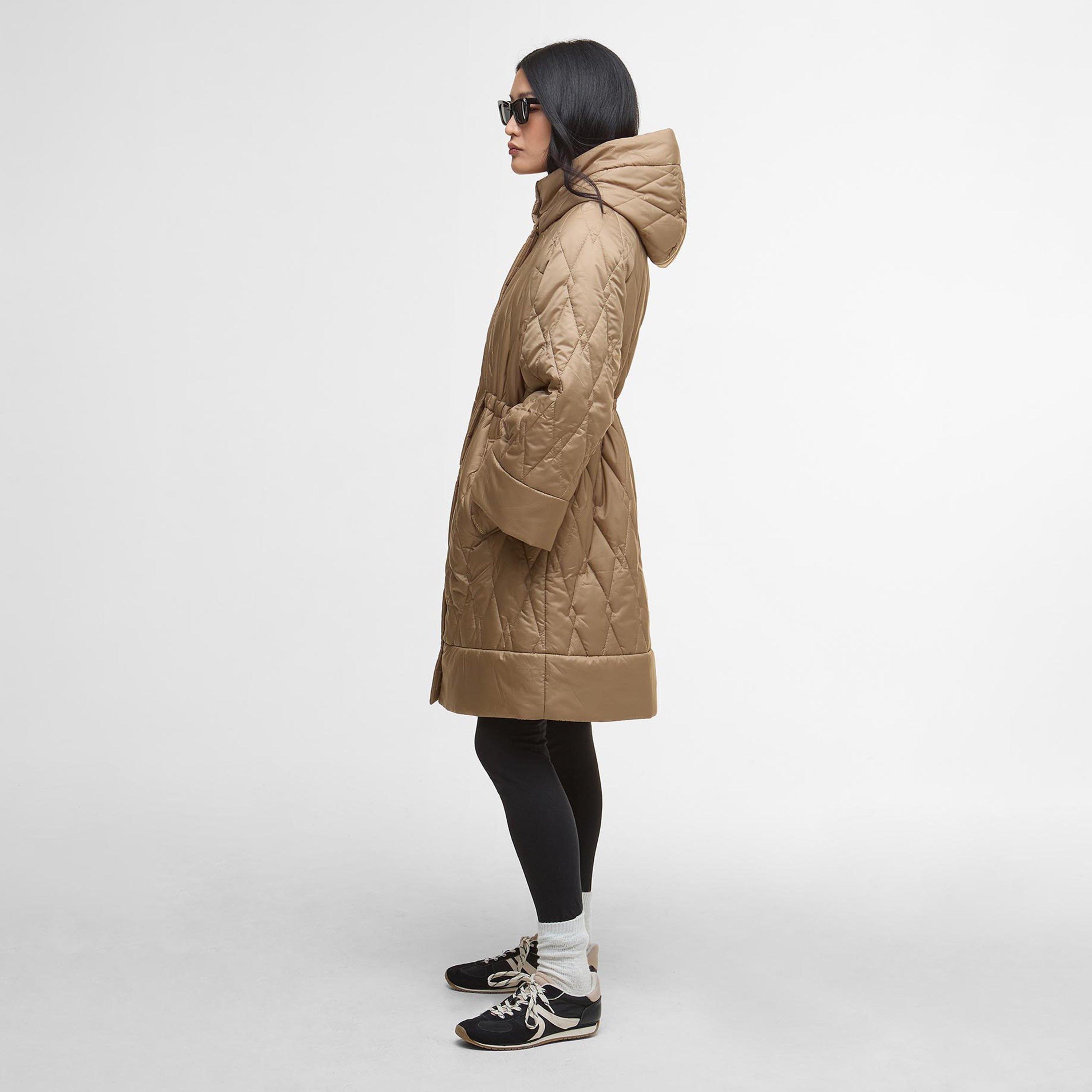 Brown/Tartan - Barbour - Women's Celine Diamond Quilted Hooded Long Sleeve Quilted Jacket - 6