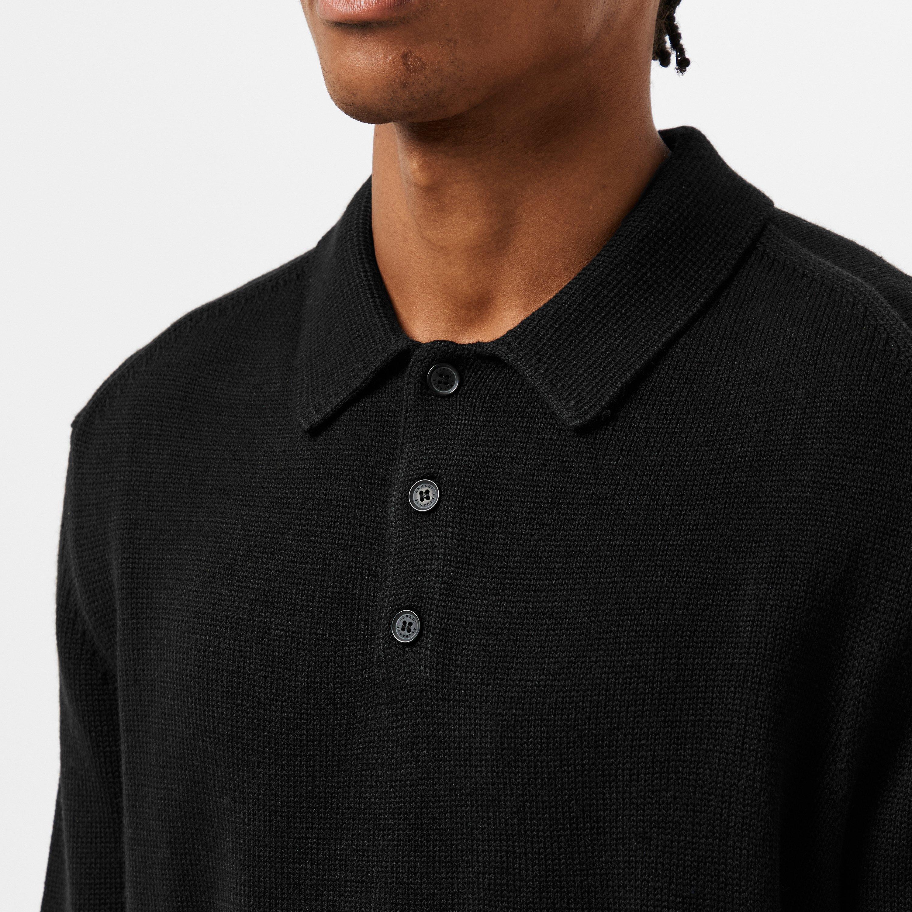 Black UC001 - Armani Exchange - Men's Polo Knitted Top - 5