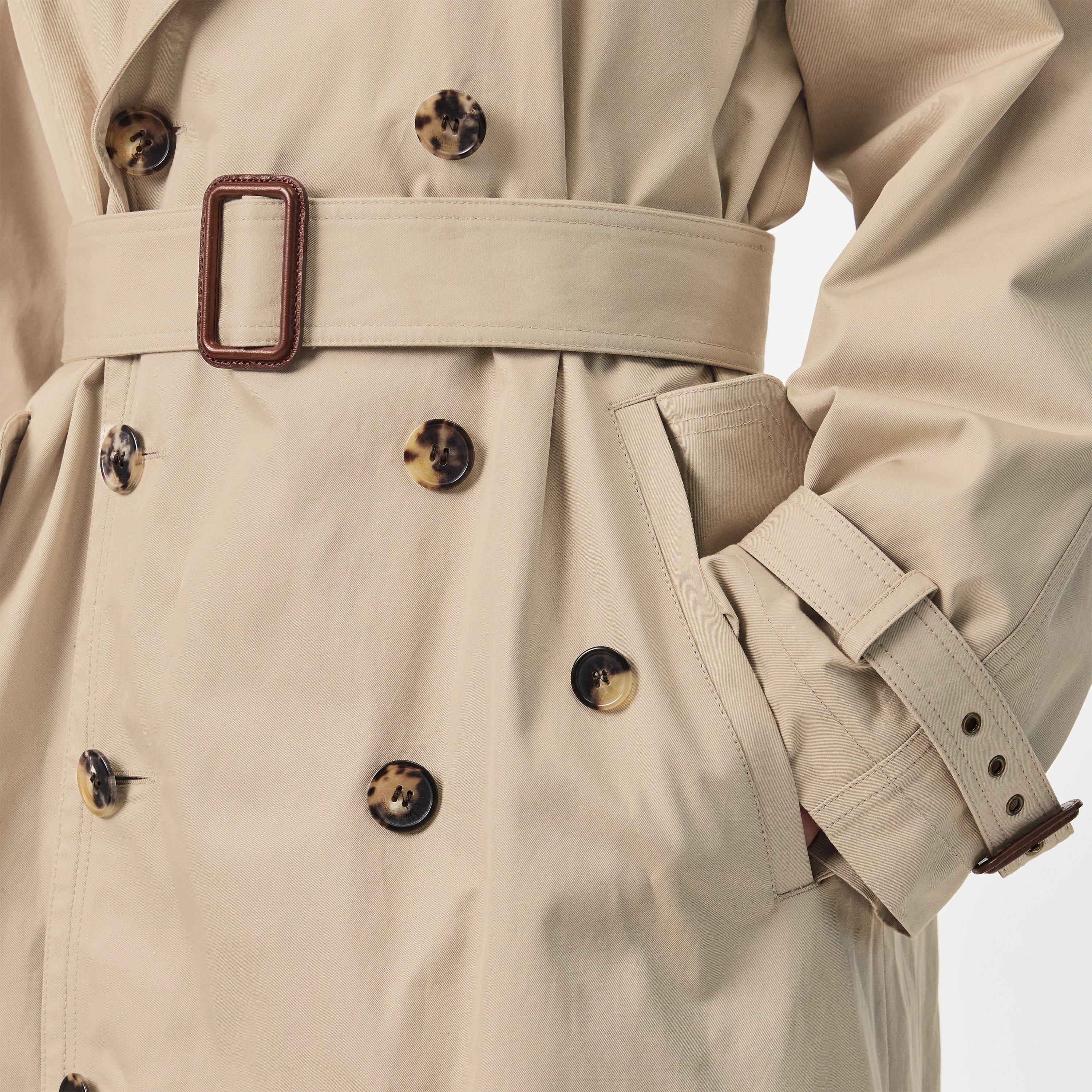 Beige - Saint Laurent - Women's Saint Lauren Cotton Long Sleeve Double-Breasted Trench Coat - 5