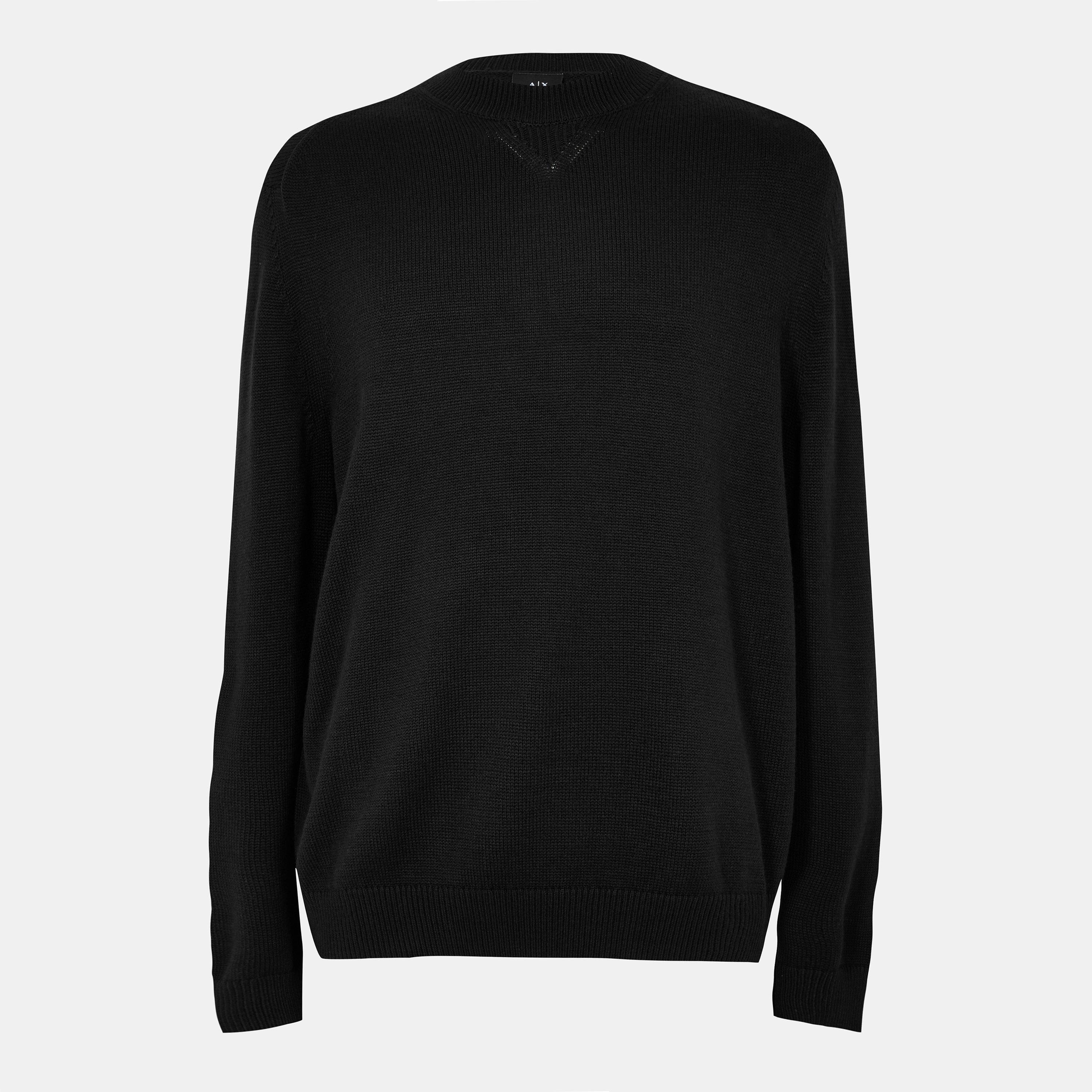 Armani Exchange Men's Black Uc001 Crew Neck Jumper - L