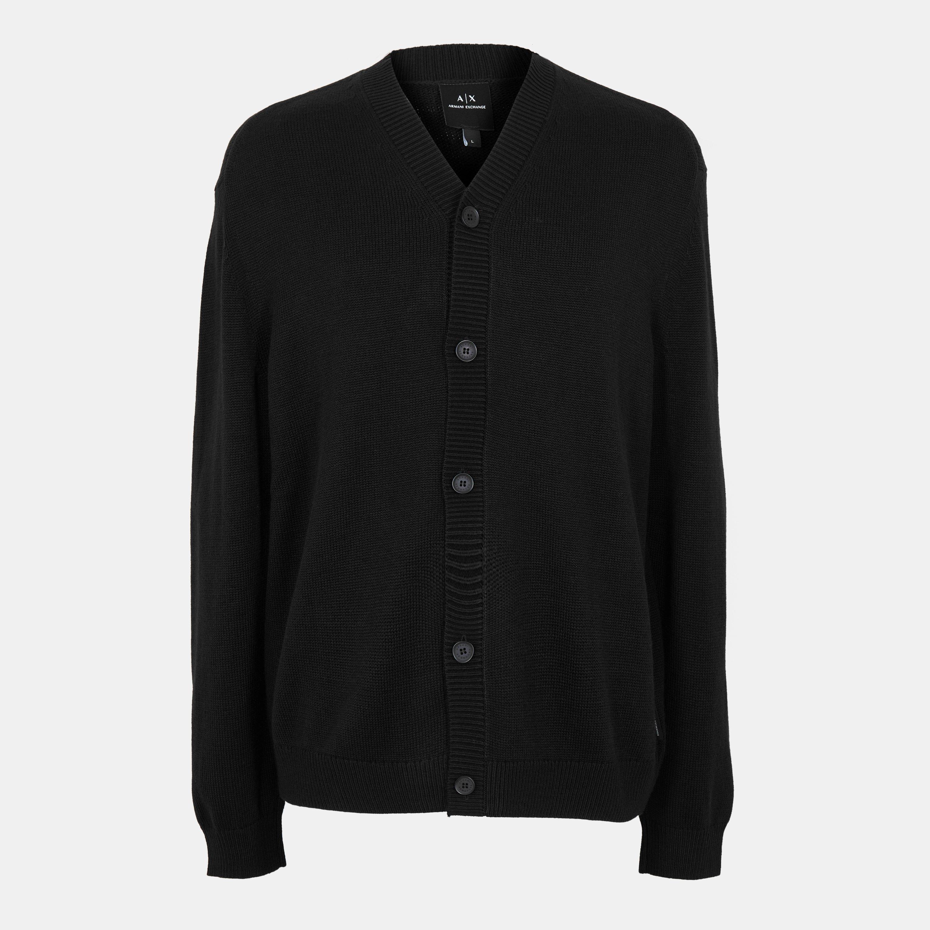 Armani Exchange Men's Knit Cardigan - Black Uc001 - XL