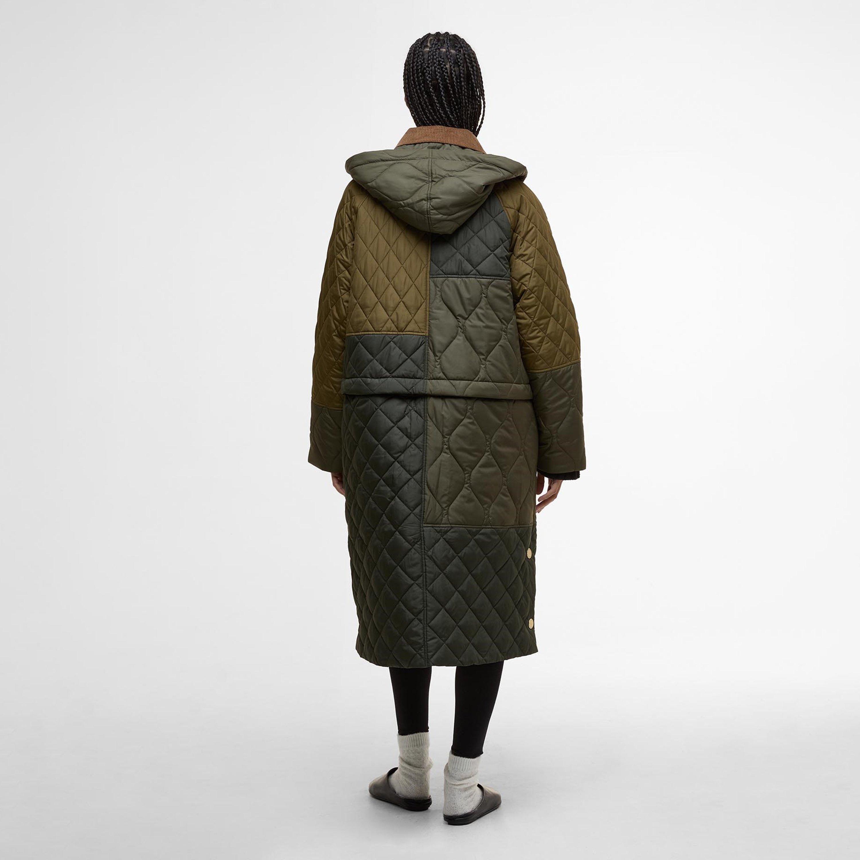 Fern Leaf/Sage - Barbour - Women's Lilian Detachable Hood 2-in-1 Long Sleeve Quilted Jacket - 3