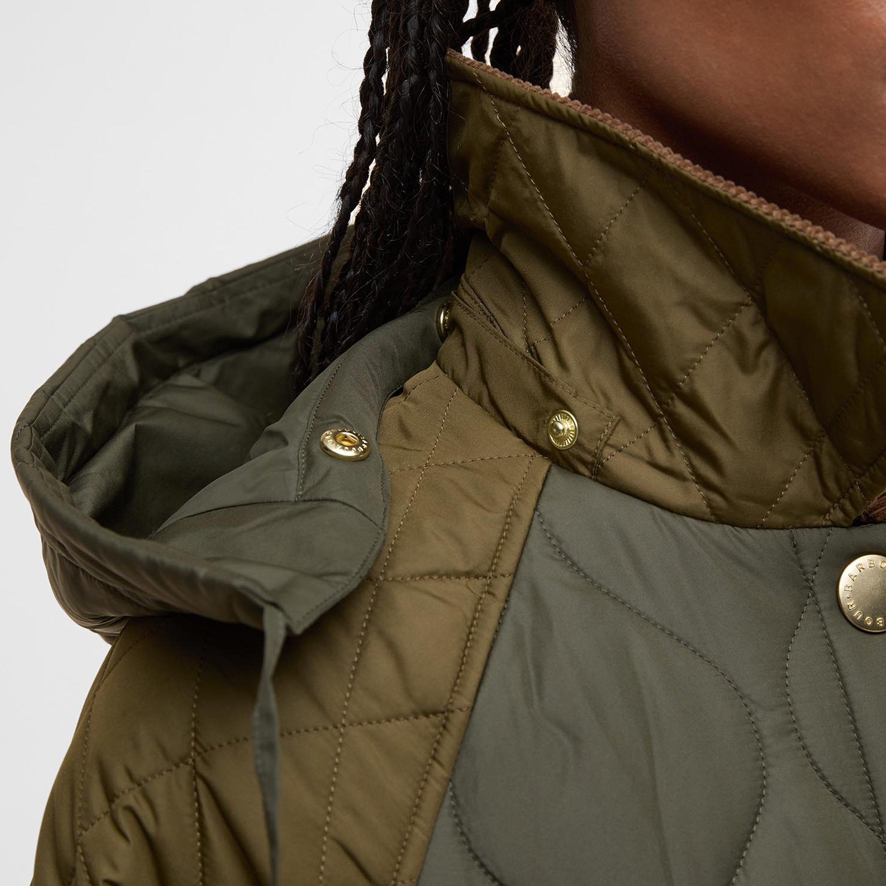 Fern Leaf/Sage - Barbour - Women's Lilian Detachable Hood 2-in-1 Long Sleeve Quilted Jacket - 5