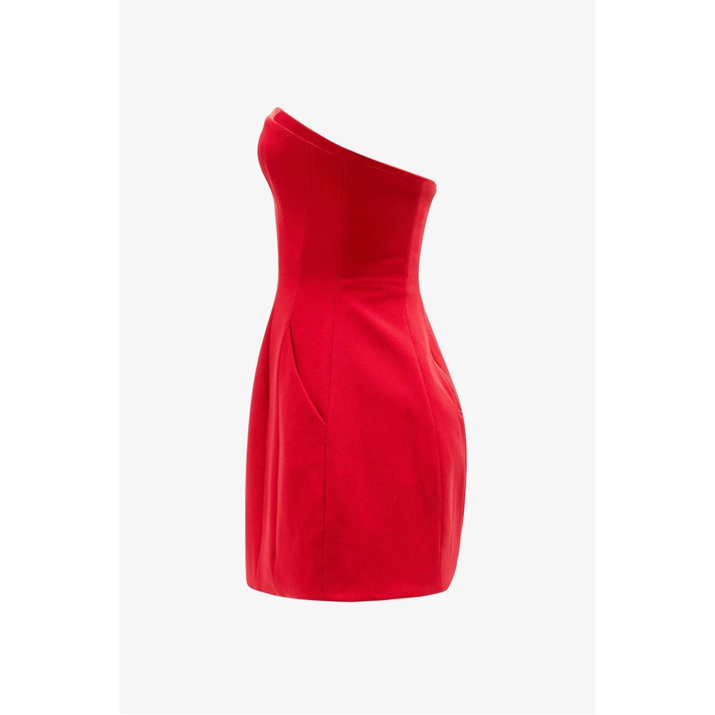 Deep Red - Bardot - Karoline Hourglass Dress - 2