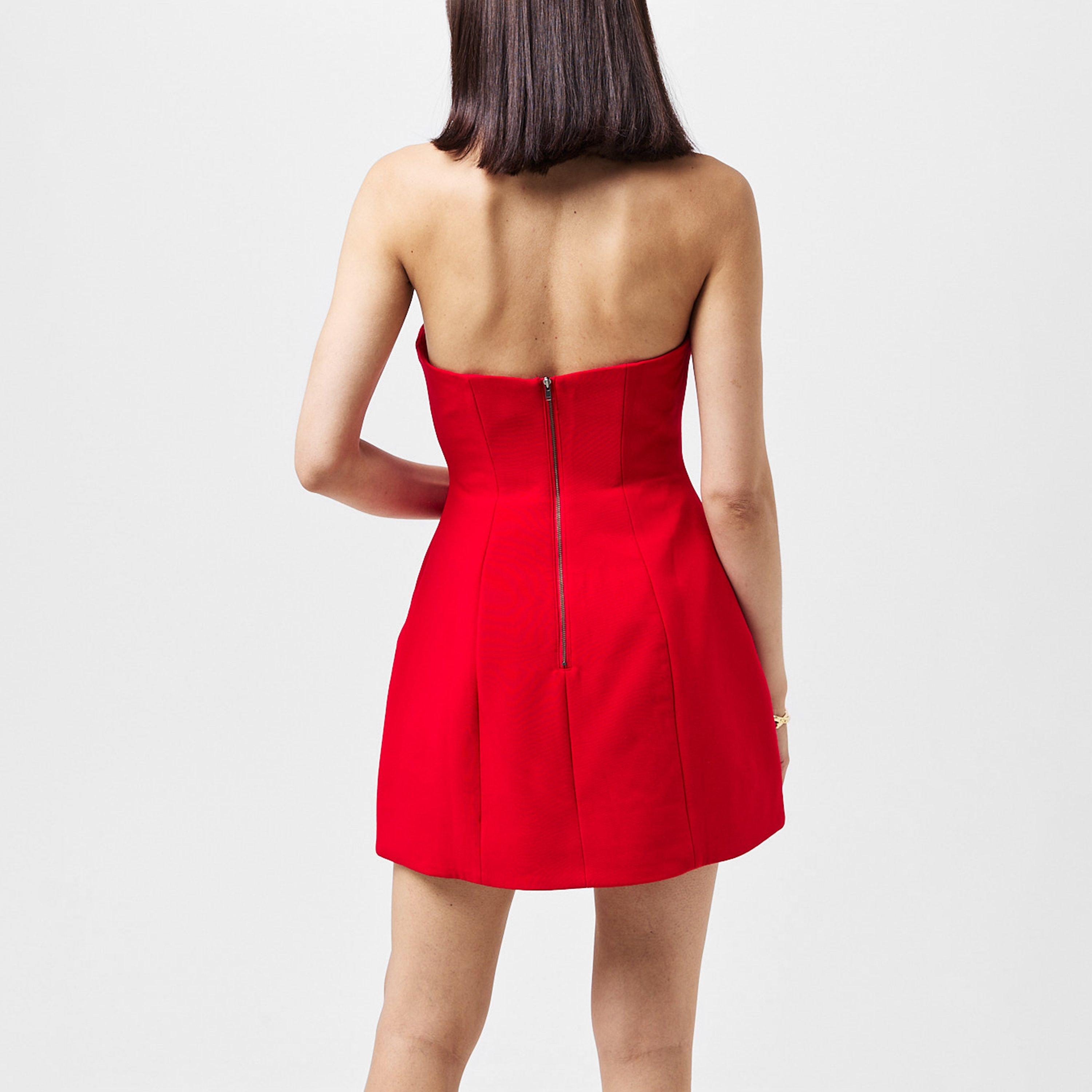 Deep Red - Bardot - Karoline Hourglass Dress - 4