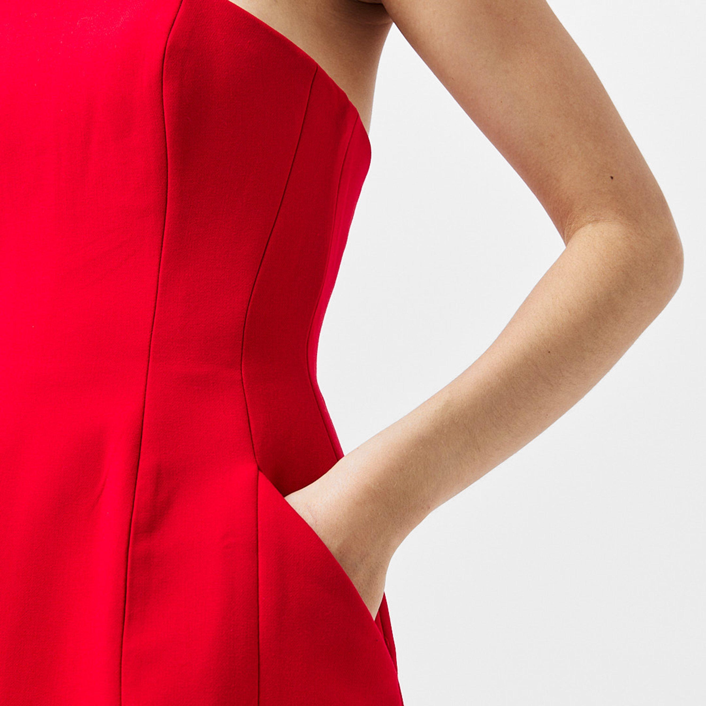 Deep Red - Bardot - Karoline Hourglass Dress - 5