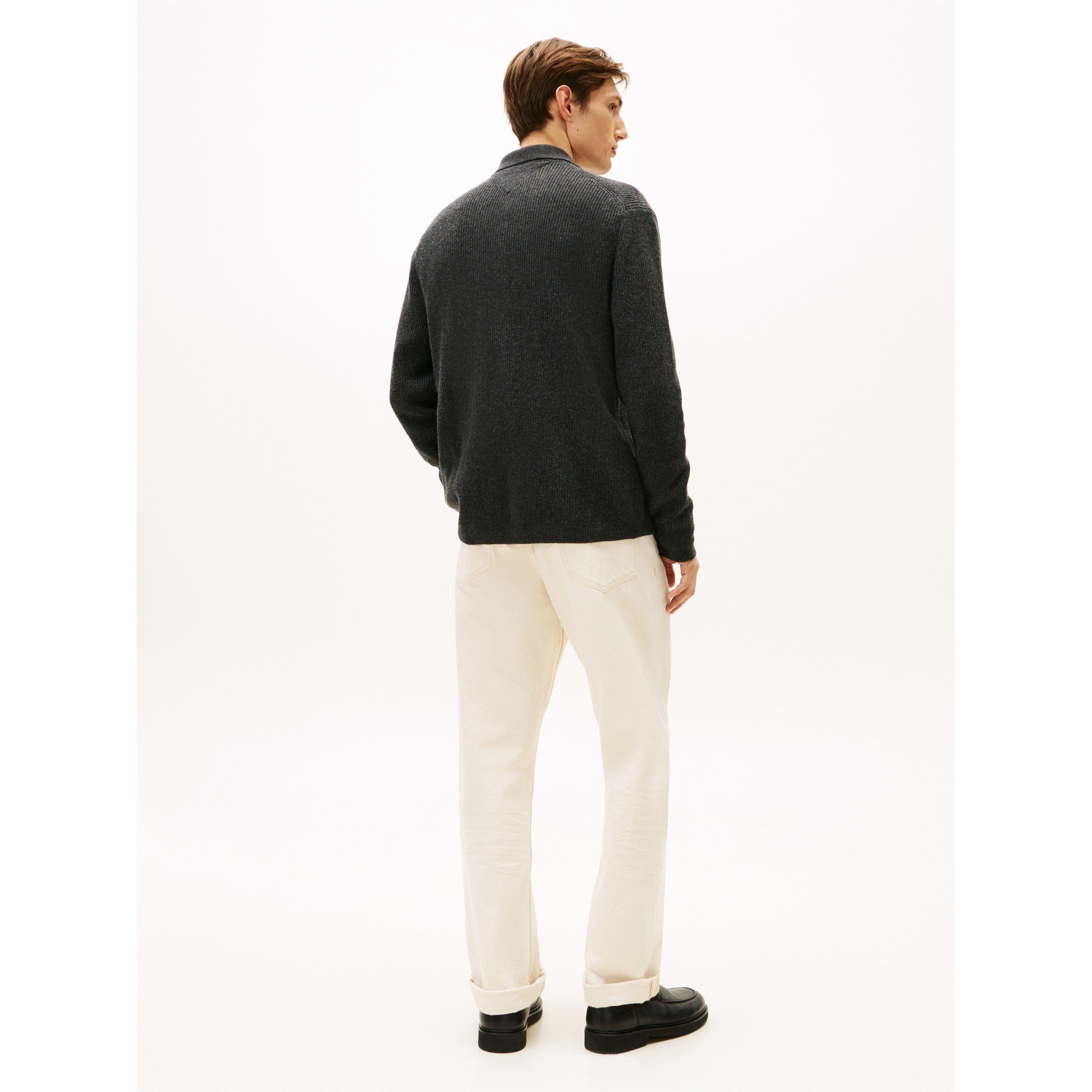 Grey Heather - Tommy Hilfiger - Tommy Rib Bttn Cardi Sn61 - 5