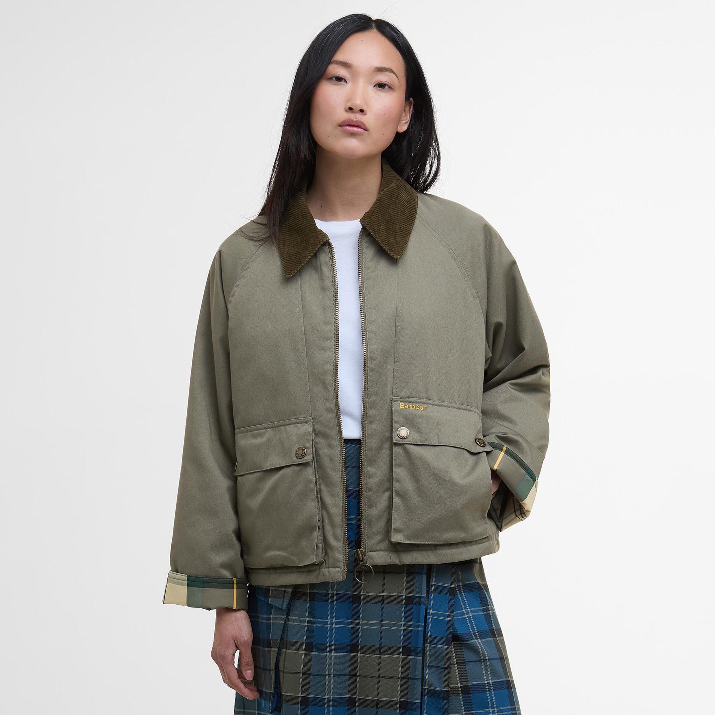Dusky Khaki - Barbour - Women's Winnie Long Sleeve Oversized Fit Barn Jacket - 2